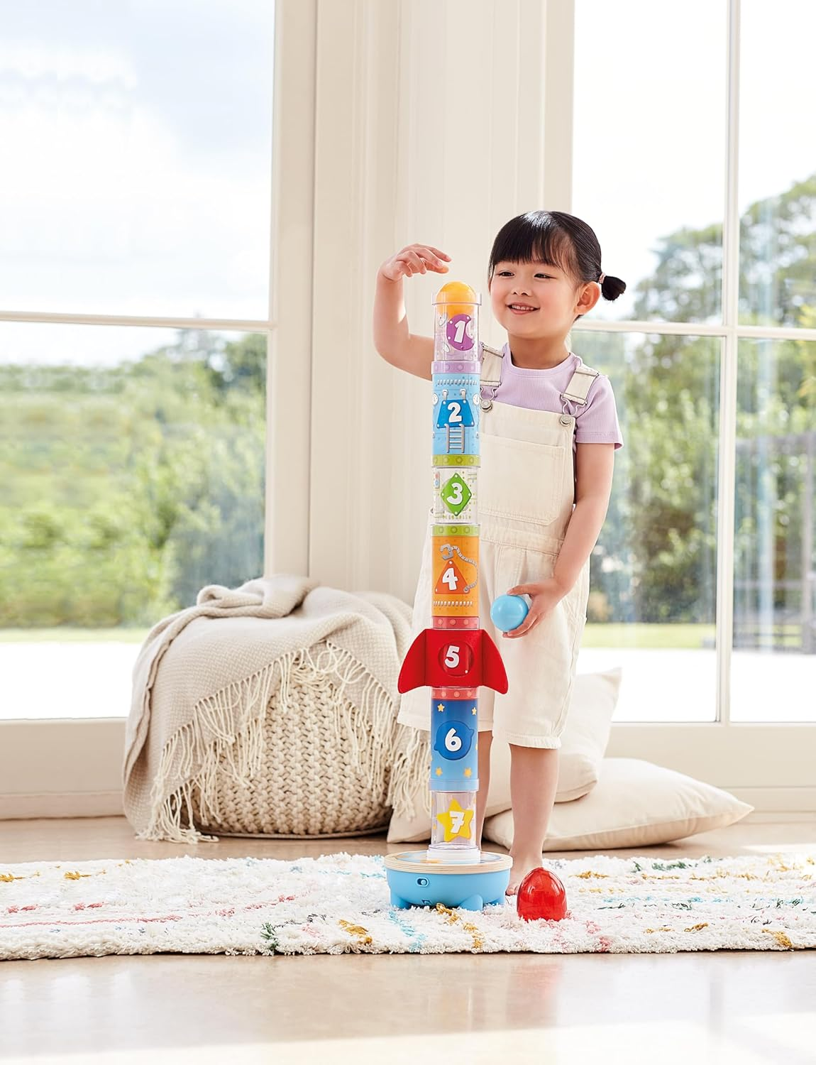 Hape Rocket Ball Air Stacker Learning Music/Sounds Kids/Toddler Play Toy 24M+ image number 5