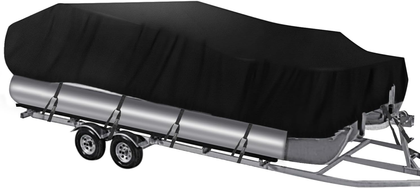 NEVERLAND Trailerable Boat Cover Waterproof Heavy Duty Marine Grade Polyester Canvas Fits V Shape/V-Hull and Tri-Hull Runabouts, Pro-Styl, Bass Boats (Boat Length 20-22Ft, Beam Width up to 102",Black)