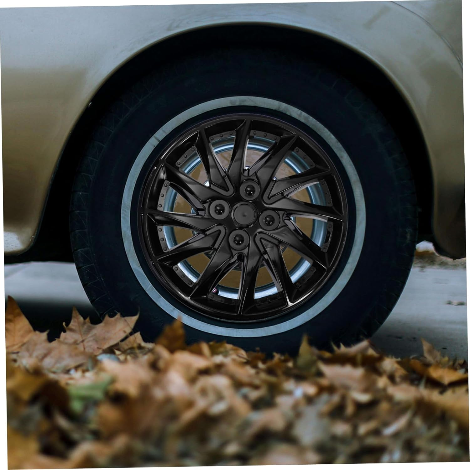 LIFKOME 14 Inch Hubcap Wheel Covers Car Auto Pp Hub Wheel Hubcaps and Practical Replacement Black image number 5