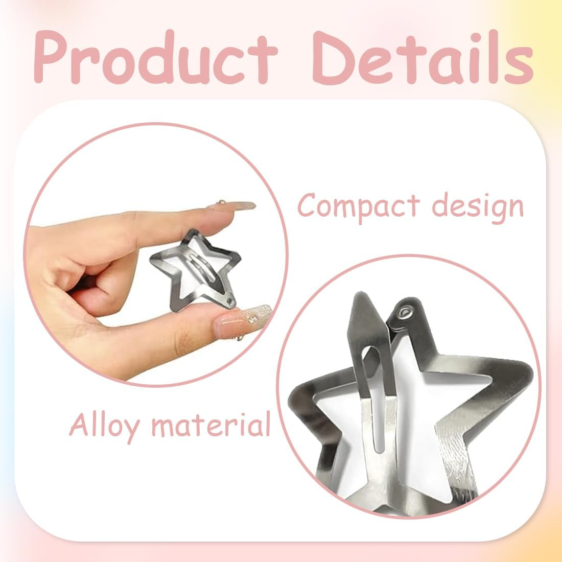 Pack of 30 Metal Star Hair Clips with Snap Closure, Cute Small Hair Clips, Hollow Out Star Hairpin, Hair Clips for Women, Girls image number 3