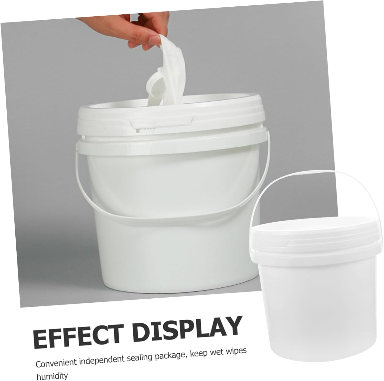Portable Wipes Bucket Tissue Box Holder for Bathroom Diaper Wipe Dispenser image number 6