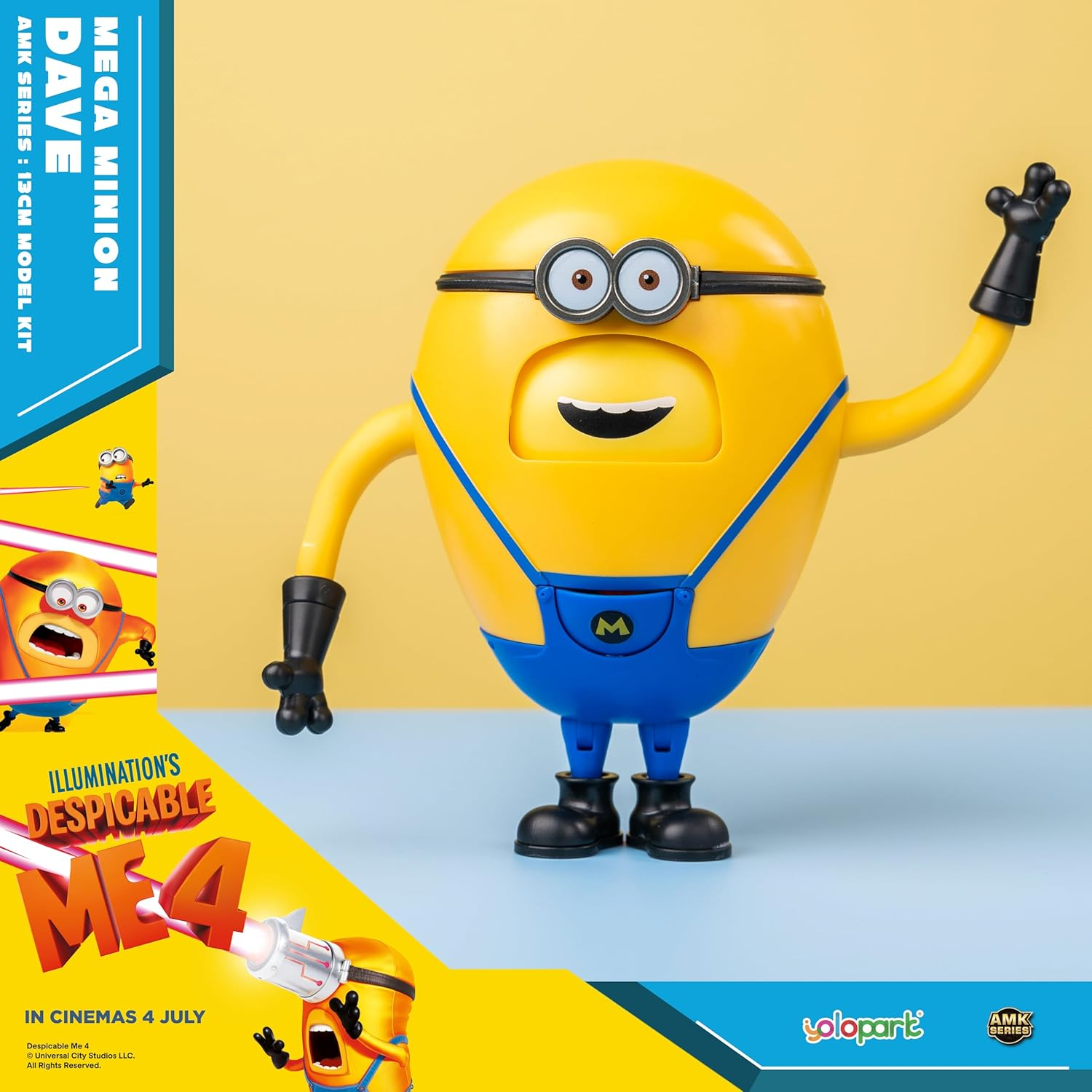 Minions Despicable Me 4 Toys, 4.7 Inch Mega Dave Action Figures,6 Interchangeable Expressions and Hidden Pockets Minion Model Kits,Gifts for Kids Ages 8 Years & Older image number 4