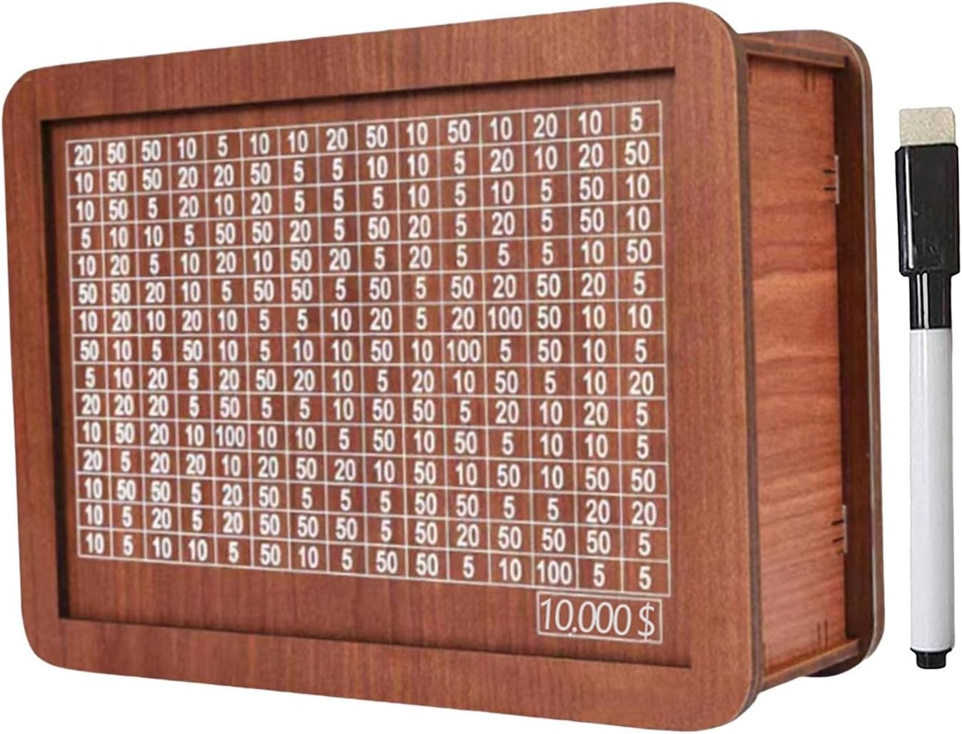 Wooden Money Box Money Saving Box with Counter with Numbers Piggy Bank for Boys Girls, 10000 Dollar image number 2