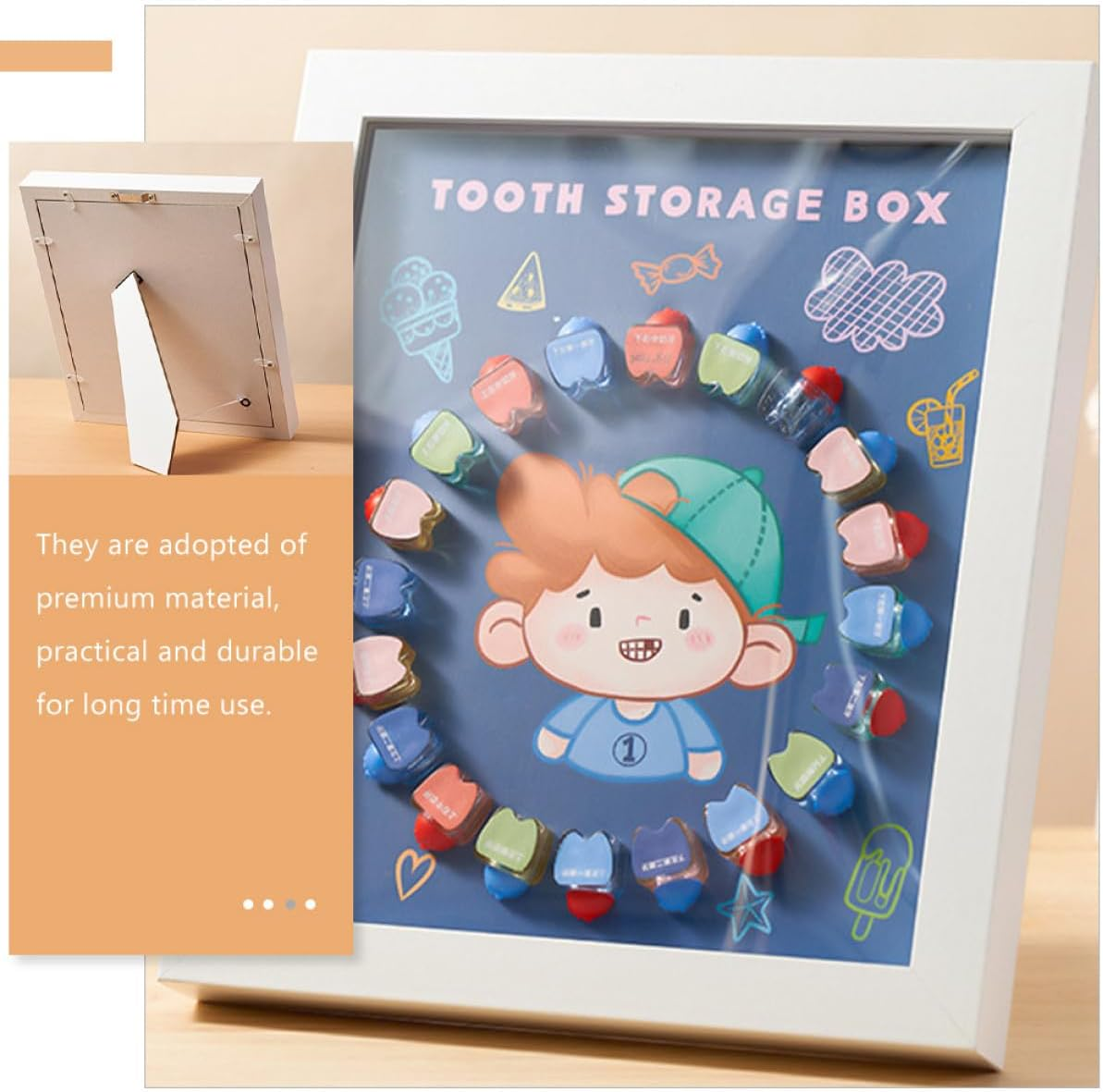 Teeth Storage Box Tooth Keepsake Box Boys and Girls Tooth First Keepsake Collection Boys and Girls Holder Fairy Gifts for Saving and Display at Home Nursery