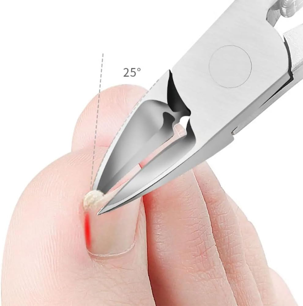 Premium Nail Nippers, Corner Pliers, Foot Care with Straight Blade, Nail Clippers, Precision Toenail Scissors Made of Stainless Steel, Clipper with Protective Cap, Silver image number 3