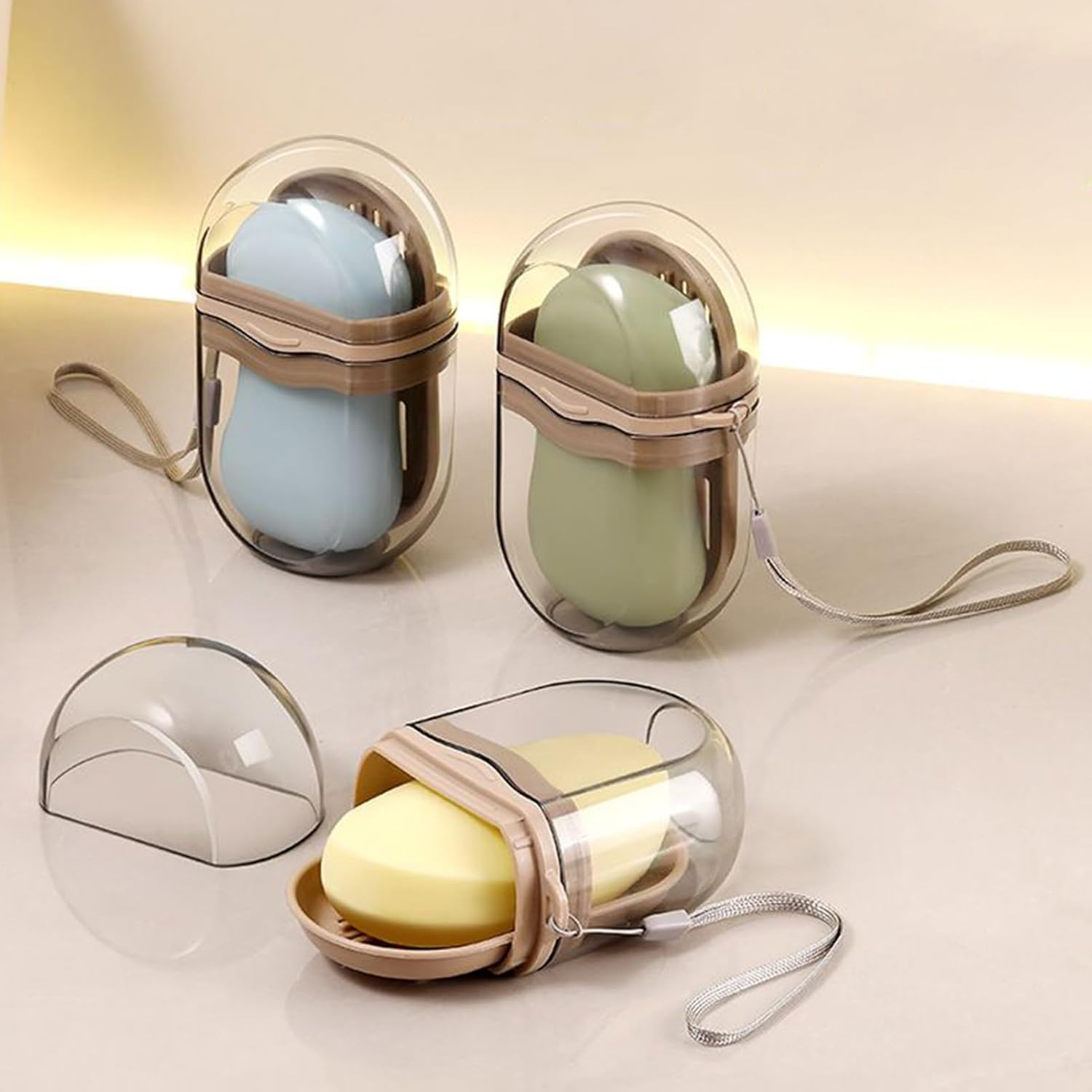 Qkbuza Soap Bar Travel Case, Leakproof Drainage Travel Bar Soap Holder, Transparent Bathroom Holders and Dispensers for Camping Gym Shower Bath Traveling Carry Solid image number 6