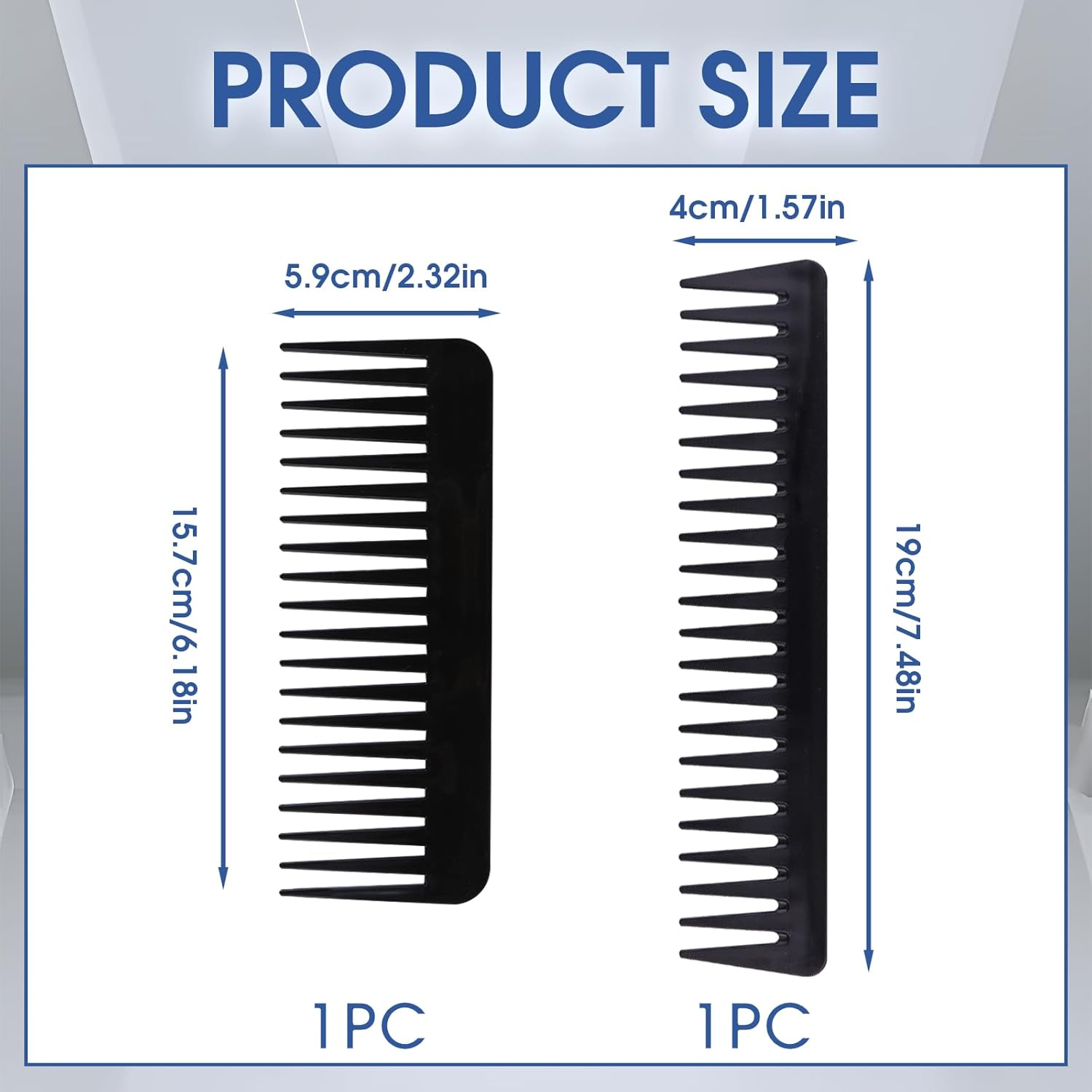 Pack of 2 Men'S Styling Combs, Antistatic Carbon Hair Comb, Curling Comb, Hairstyle Comb Tool, Portable Shatterproof Comb Men with Wide Teeth for Hair, Beard, Curly for the Perfect Finish image number 3