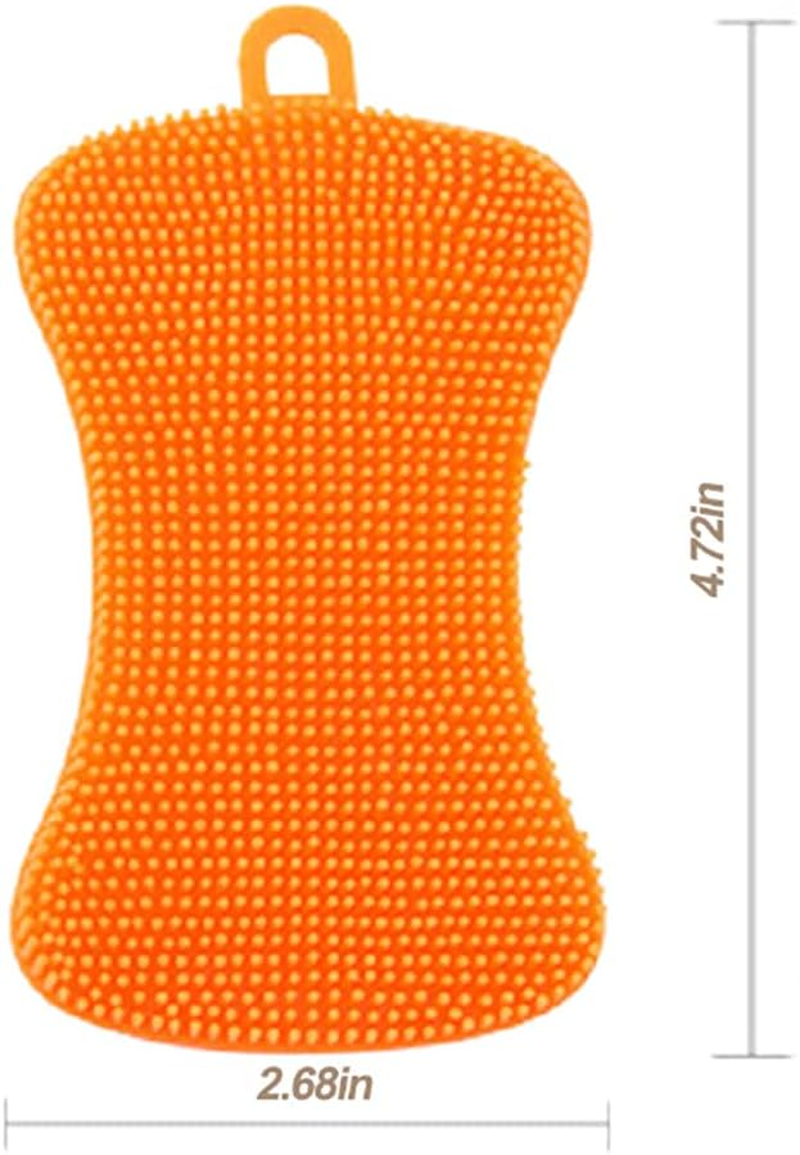 Ostwony 3PCS Silicone Dish Sponges, Super Durable Food-Grade Silicone Sponges Kitchen Sponge, Multi-Purpose and Efficient Sponge Kitchen Gadgets, Especial Delicate Kitchen Sponge Brush