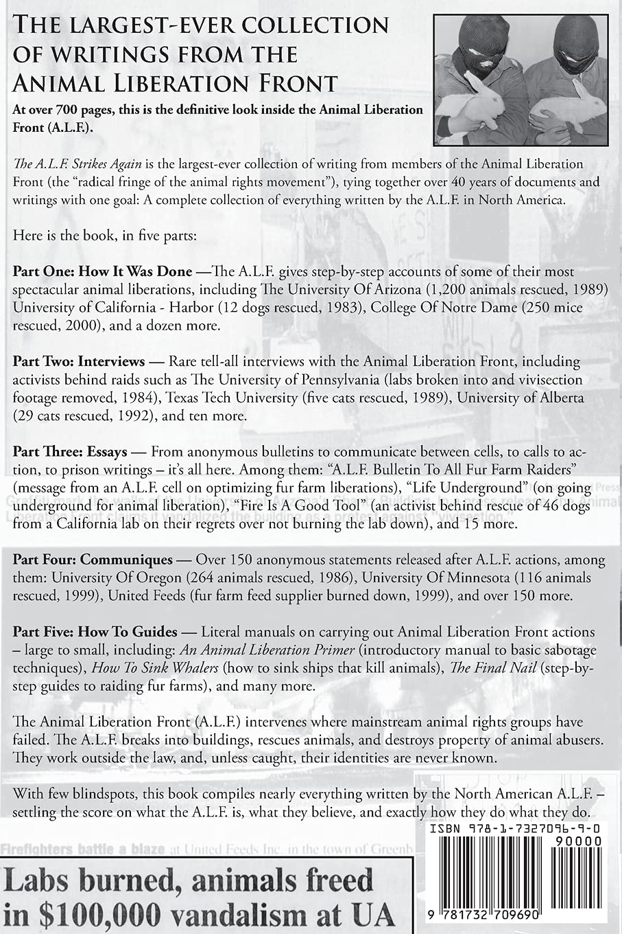 The A.L.F. Strikes Again: Collected Writings of the Animal Liberation Front in North America image number 1