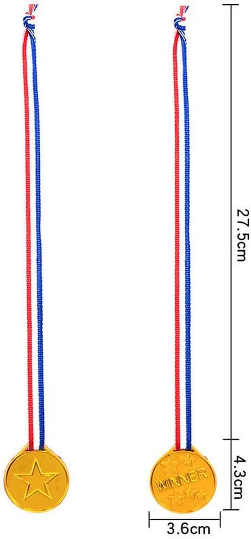 20PCS Winner Medals,Gold Medals, Medal with Neck Ribbons for Kids,Student,Adults, Medal Winner Medals for Party Decoration Gift,Competition,Soccer,Gymnastics Trophies image number 1