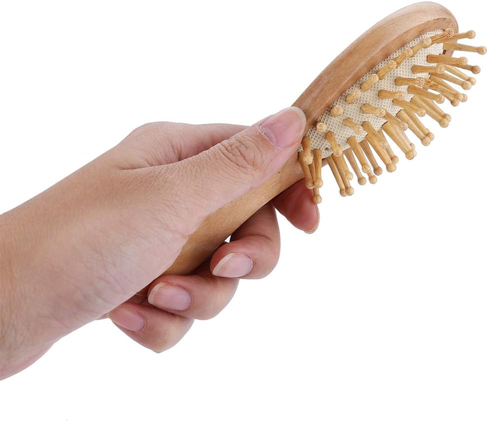 Baby Hair Brush Comb Set, Soft Natural Goat Hair Bristles Brush Wooden Head Massage Comb Bathing Tool Shower Registry Cradle Cap Infant Kids Newborn image number 6