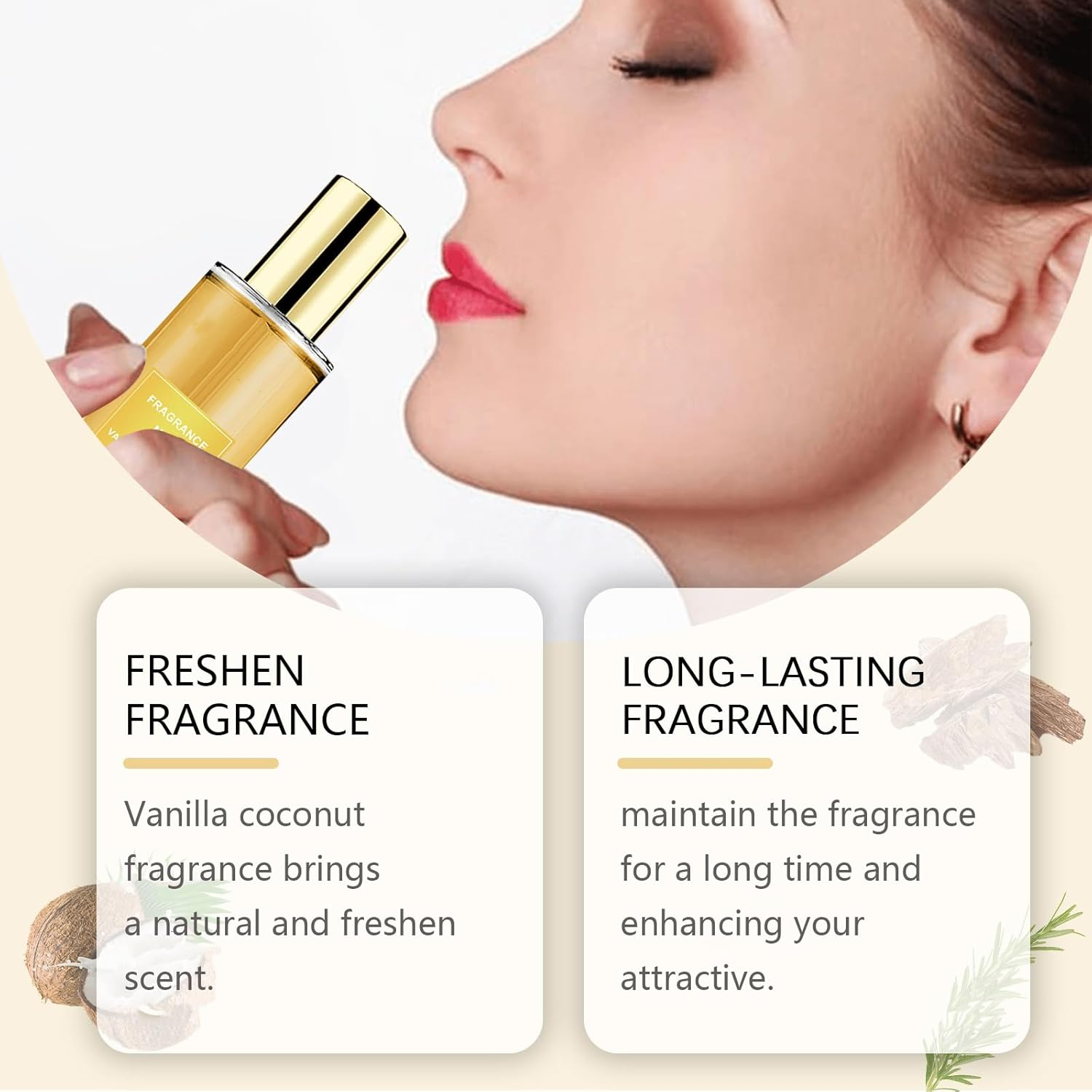 Vanilla Coconut Fragrance Mist, Long Lasting Hair and Body Mist for Women, Coconut & Vanilla Perfume, Deodorization, Nourishing Hydrating, All-Day Light Fragrance, Lightweight & Refreshing (1Pcs) - 2Pcs image number 2