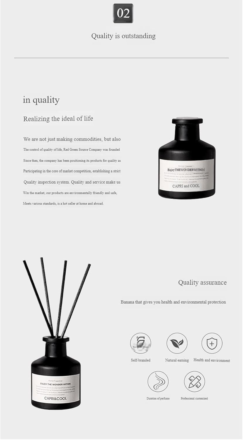 Scent Diffuser Sticks | 50Ml Home Fragrance Diffuser,Long-Lasting Scented Oil Diffuser, Refreshing Bathroom Air Freshener with 4 Sticks for Bedroom, Bathroom