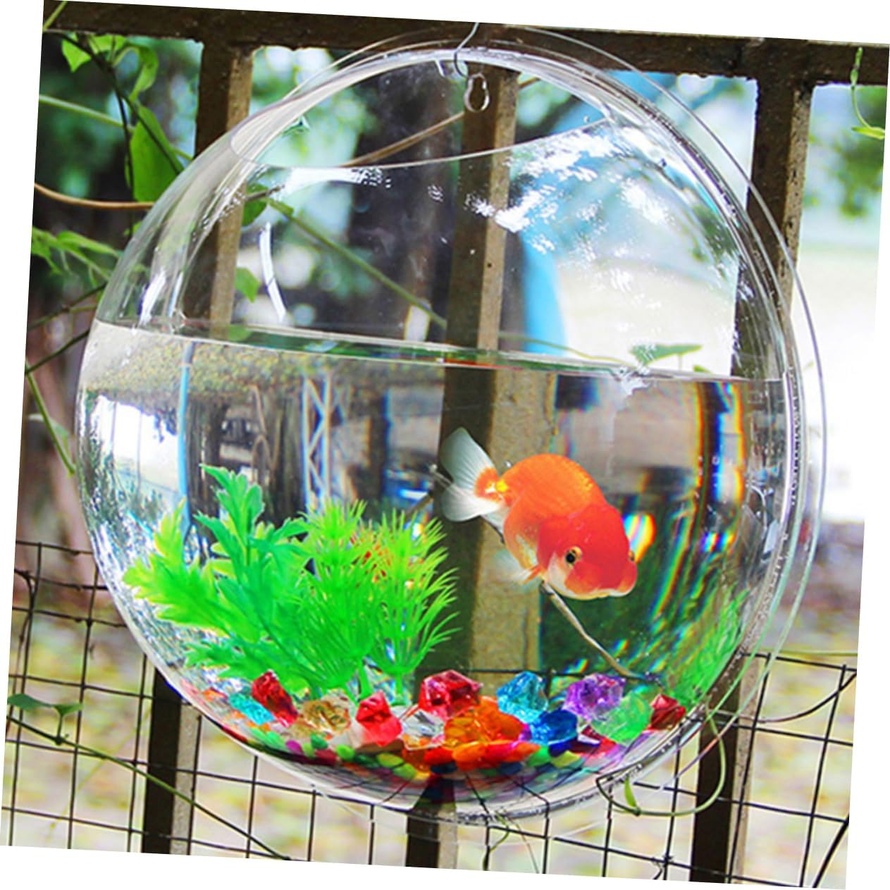Wall Mounted Fish Bowl Flower Pot Clear Acrylic Bubble Vase for Aquatic Pets Decorative Plant Holder for Home Office Versatile Hanging Planter Comfortable Habitat for Fish image number 5