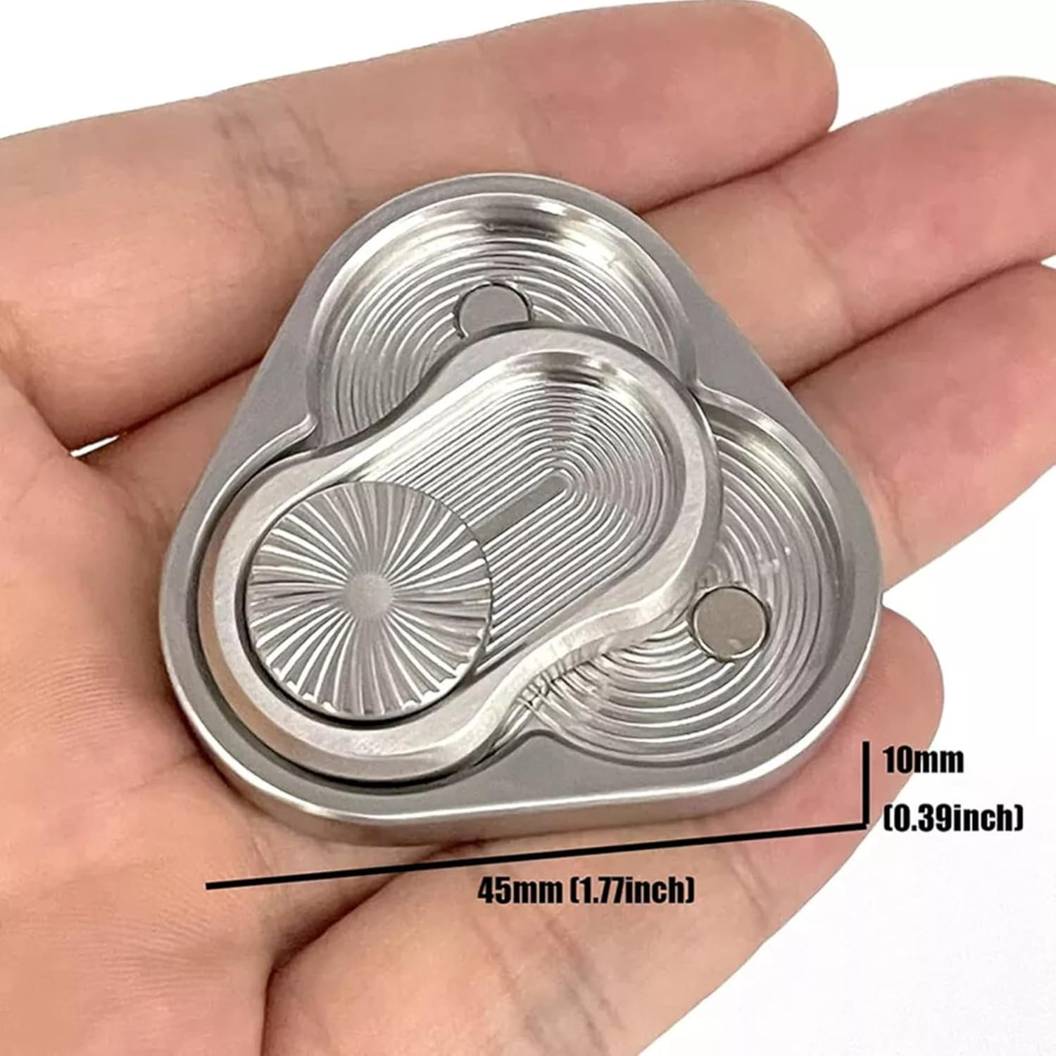 Metal Fidget Slider, Triangle Magnetic Fidget Slider, EDC Metal Fidget Slider Toys, Fidget Toys Adults, Autism Sensory Toy for Adults (Silver) image number 1