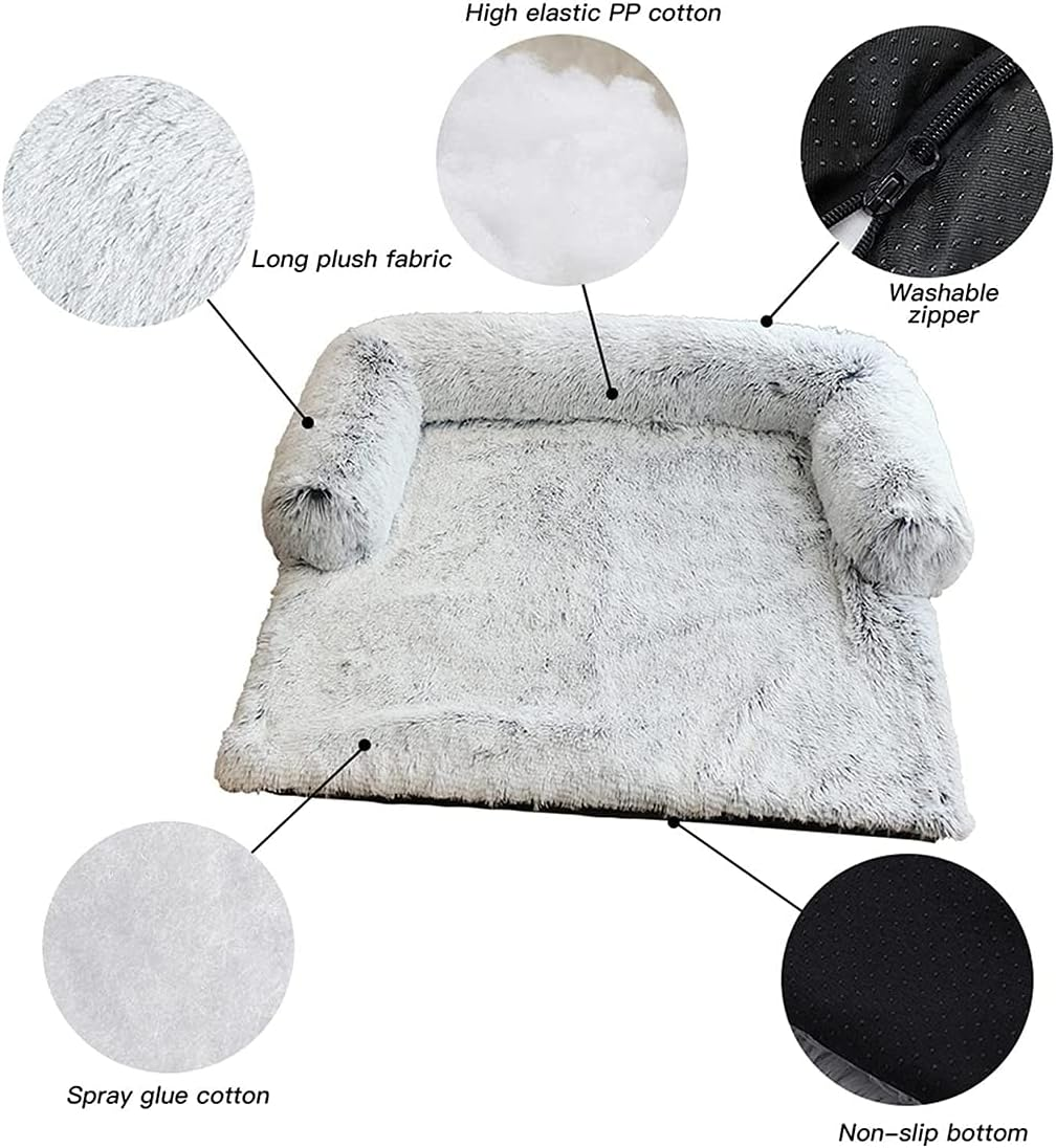 Dog Pillow Plush Pet Bed Soft Dog Bed Puppy Sofa, Dog Basket Soft Cat Pillow Bed Sleeping Bag Orthopedic Relief and Improved Sleep Dog Cover,Hellgrau,S image number 4