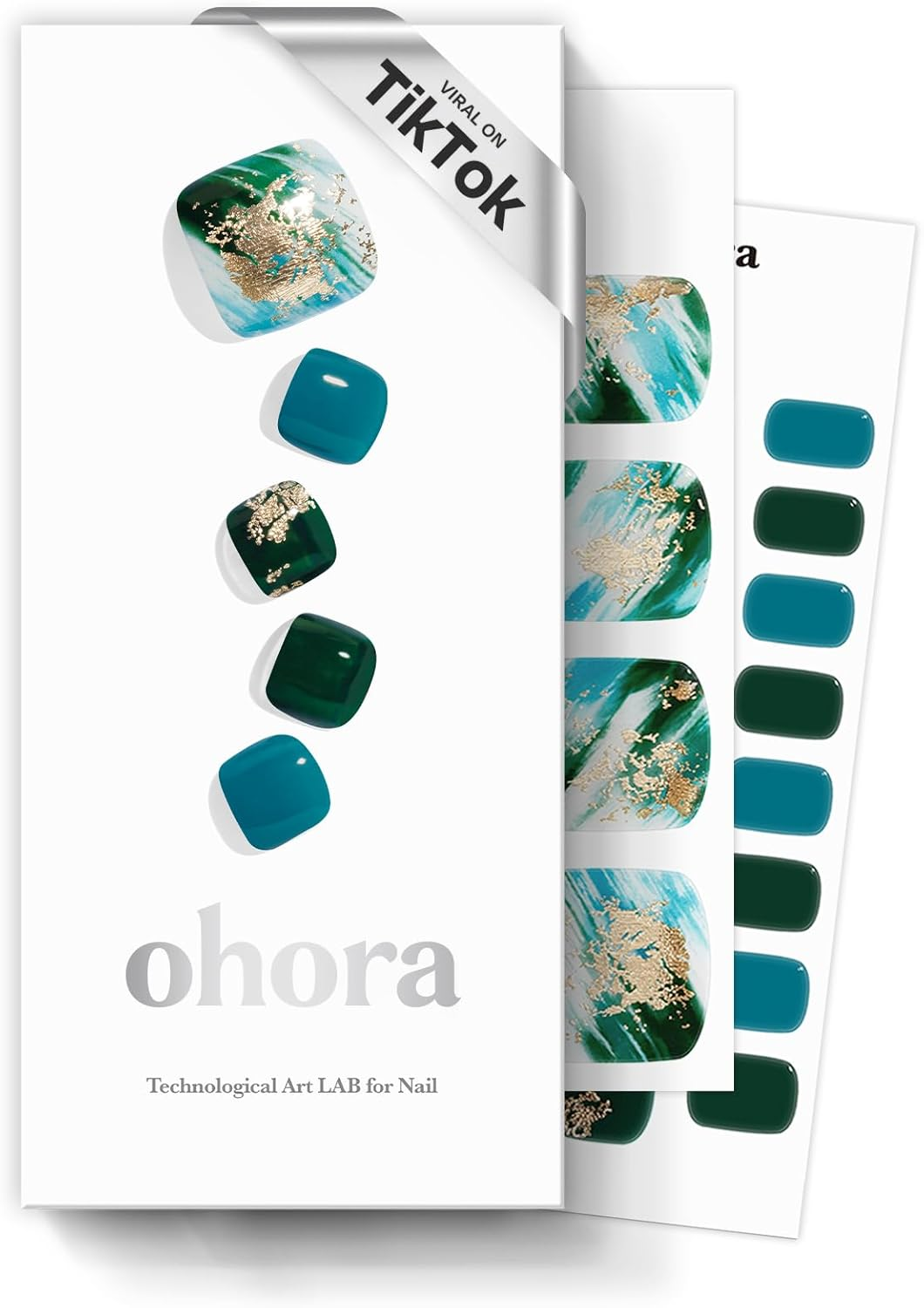 Ohora Semi Cured Gel Nail Strips (P Aube) - Works with Any Lamps, Salon-Quality, Long Lasting, Easy to Apply & Remove - Includes 2 Prep Pads, Nail File & Wooden Stick