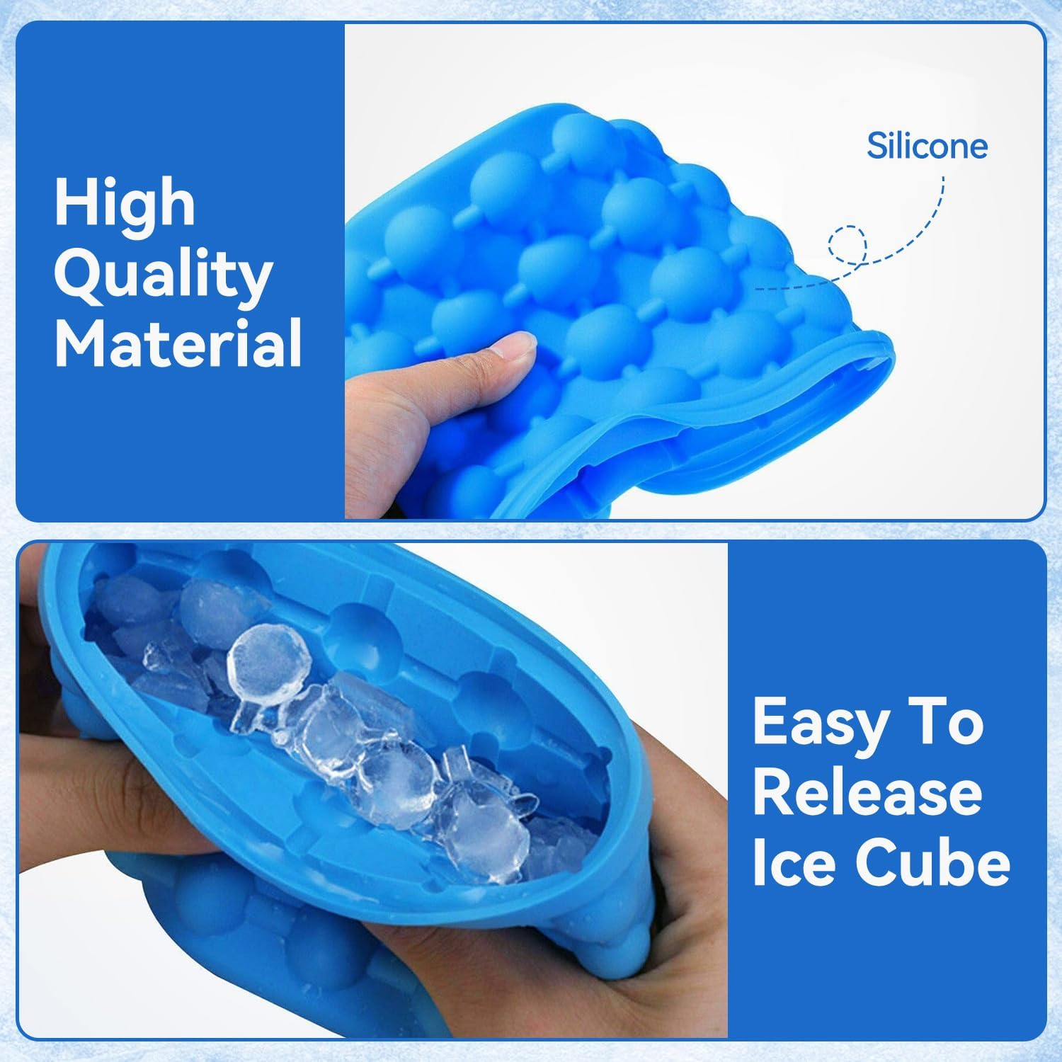 5.5" X 4.8" Ice Cube Maker Silicone Ice Trays Mold Large Silicone Ice Bucket 2 in 1 Silicone round Ice Maker for Party, Match, Picnic, Cocktail image number 5