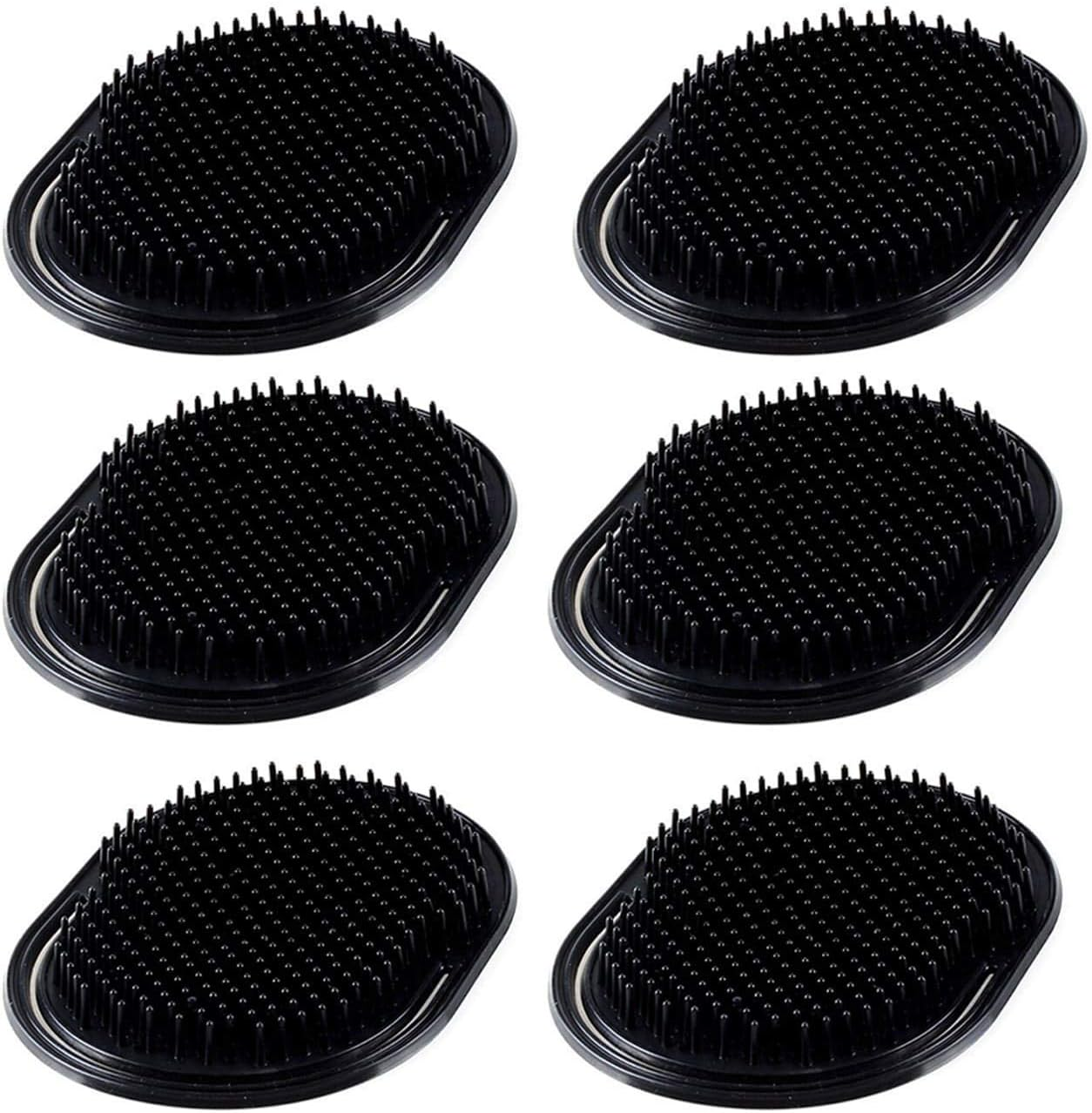 6Pcs Shampoo Pocket Comb Massage Hair Brush - Portable Palm Brush for Beard, Scalp Massage, Men and Pets (6PA) image number 6