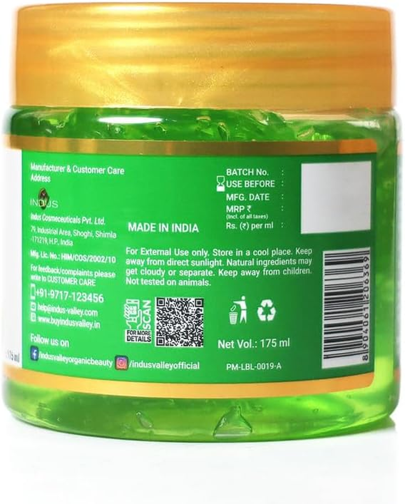 INDUS VALLEY Bio Organic Non-Toxic Aloe Vera Gel & Sandalwood for Acne, Scars, Glowing & Radiant Skin Treatment (175Ml + 200G) image number 2