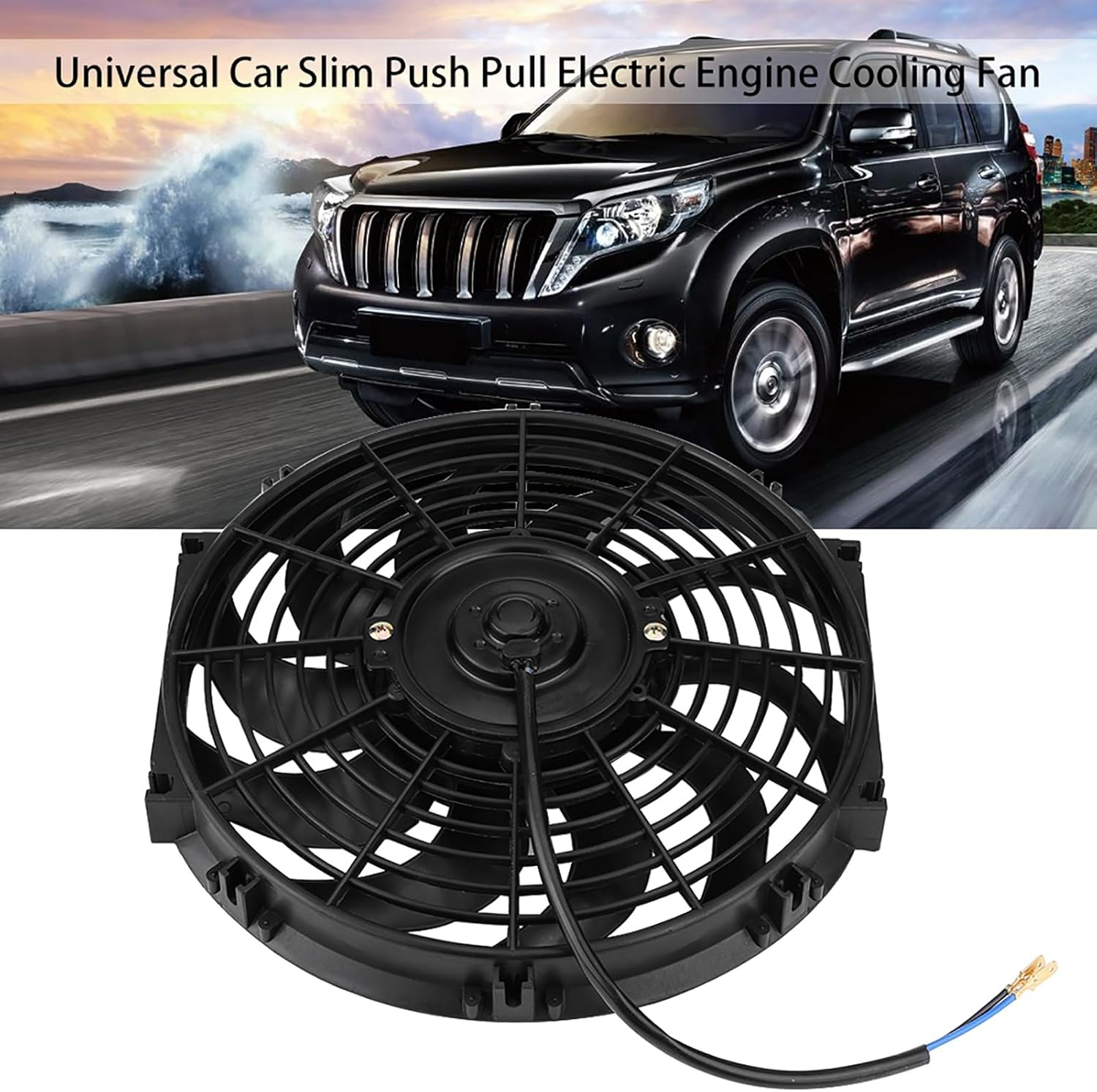 CHICIRIS Car Engine Cooling Fan, 12 Inch Engine Cooling Fan 12V Slim Push Pull with Mounting Kit for Car Maintenance image number 3