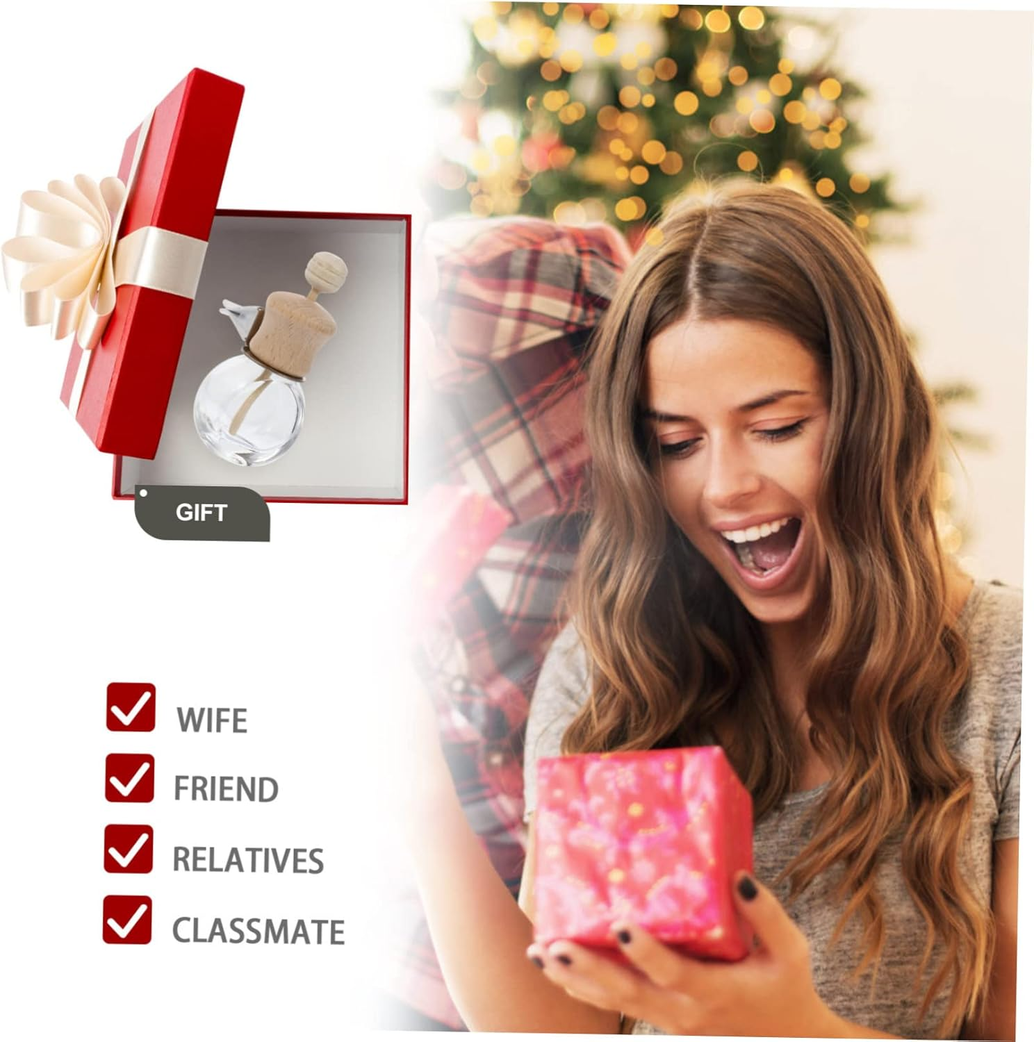 Holibanna 3Sets Car Aroma Diffuser Bottle Air Vent Essential Oil Diffuser Aromatherapy Bottle Diffuser for Car Vent Dressing Tables Room Bookshelf Wooden Lid 3Pcs*3 image number 4