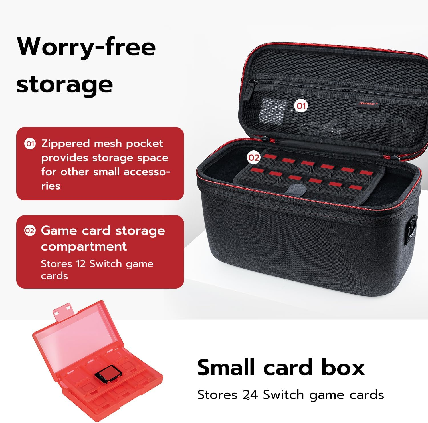 Mcbazel Storage Bag for N-Switch 2, Portable Full Protection Carrying Travel Bag with 24 Game Cards Storage for Switch 2 Controller and Other Accessories