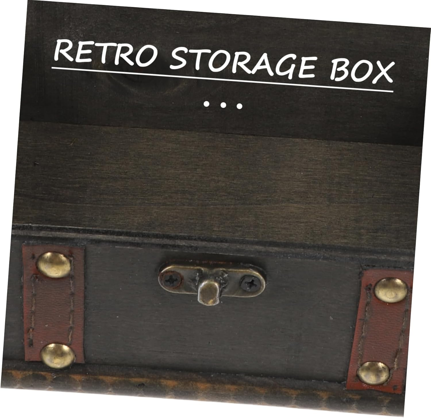 Homoyoyo Small Wooden Treasure Chest Vintage Rectangular Keepsake Box with Lid for Jewelry Trinkets Storage Decorative Organizer for Home Classroom image number 4