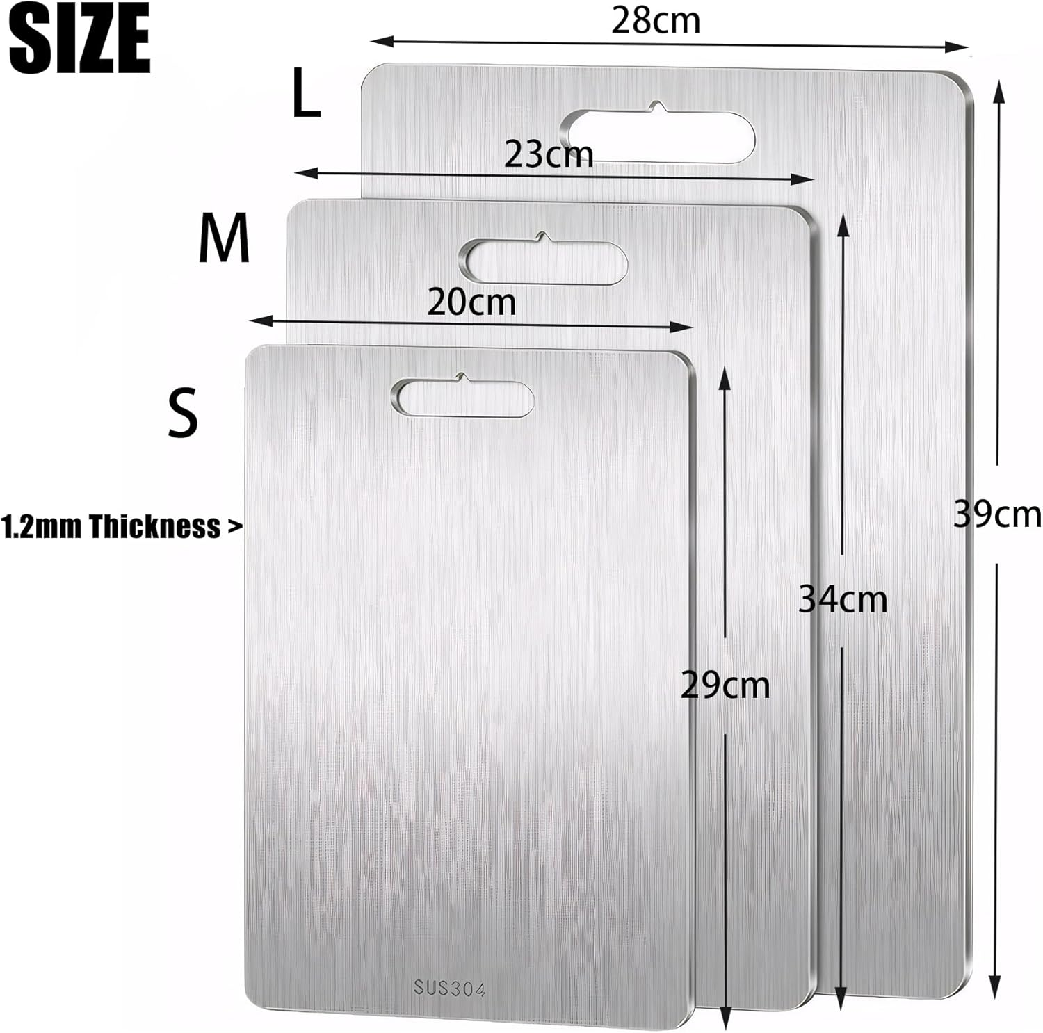 OKUYOSHI 3Pcs Cutting Board - Stainless Steel Cutting Board, Chopping Board (3Pcs) image number 1
