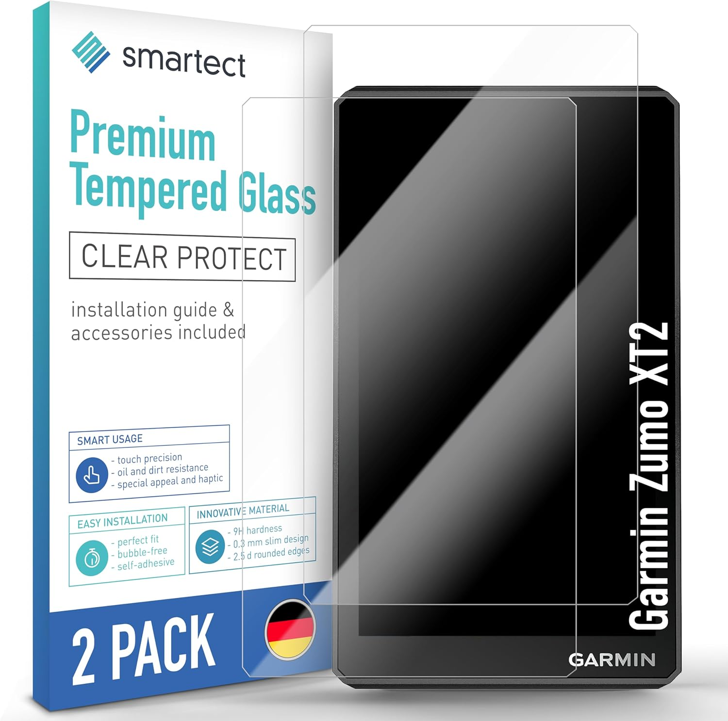 Smartect Protective Glass [Pack of 2, Clear] Compatible with Garmin Zumo XT2, HD Screen Protector, Anti-Scratch, Bubble-Free, 9H Hardness, 0.3 Mm Ultra Clear, Ultra Resistant image number 4