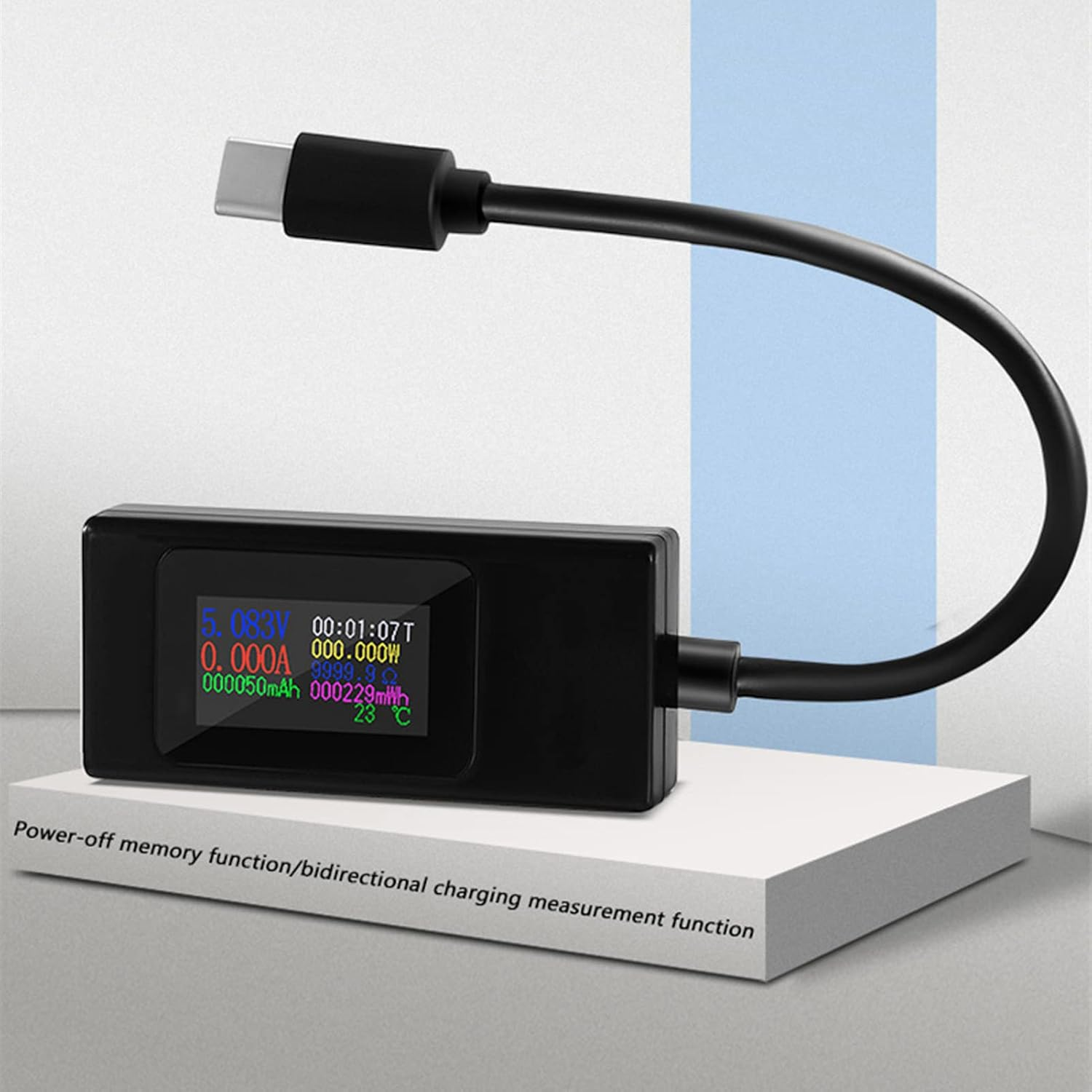 USB C Power Meter Tester, 4-30V 0-6.5A Digital Multimeter, Multifunction Tester Display Capacity Voltage Current Detector for USB C Cables, Laptops, Phones And image number 1