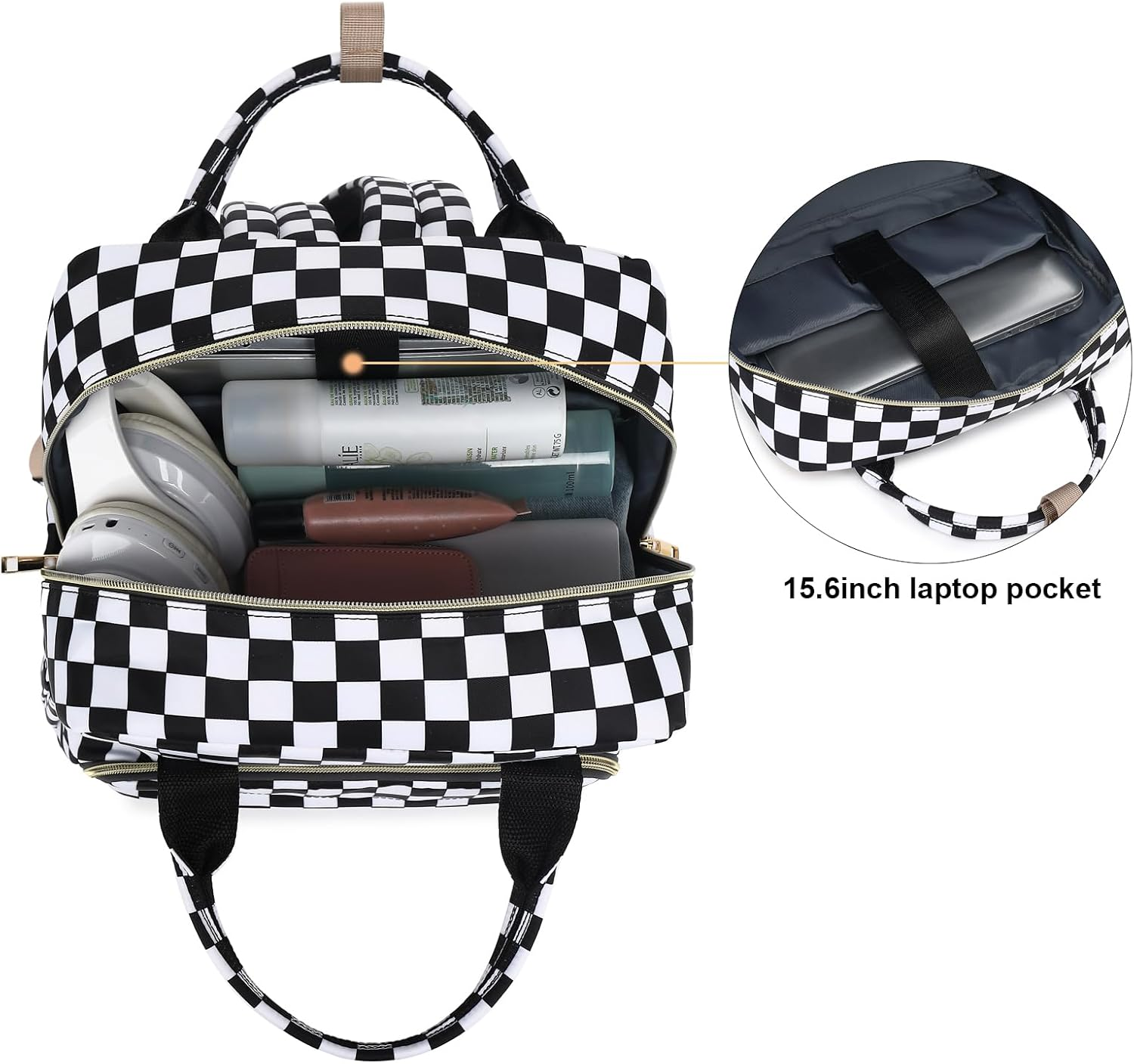 Lunch Backpack for Girls Women, Insulated Cooler 15.6 Inch Laptop Backpacks, Teacher Nurse Work Backpack Waterproof College School Bookbag image number 2