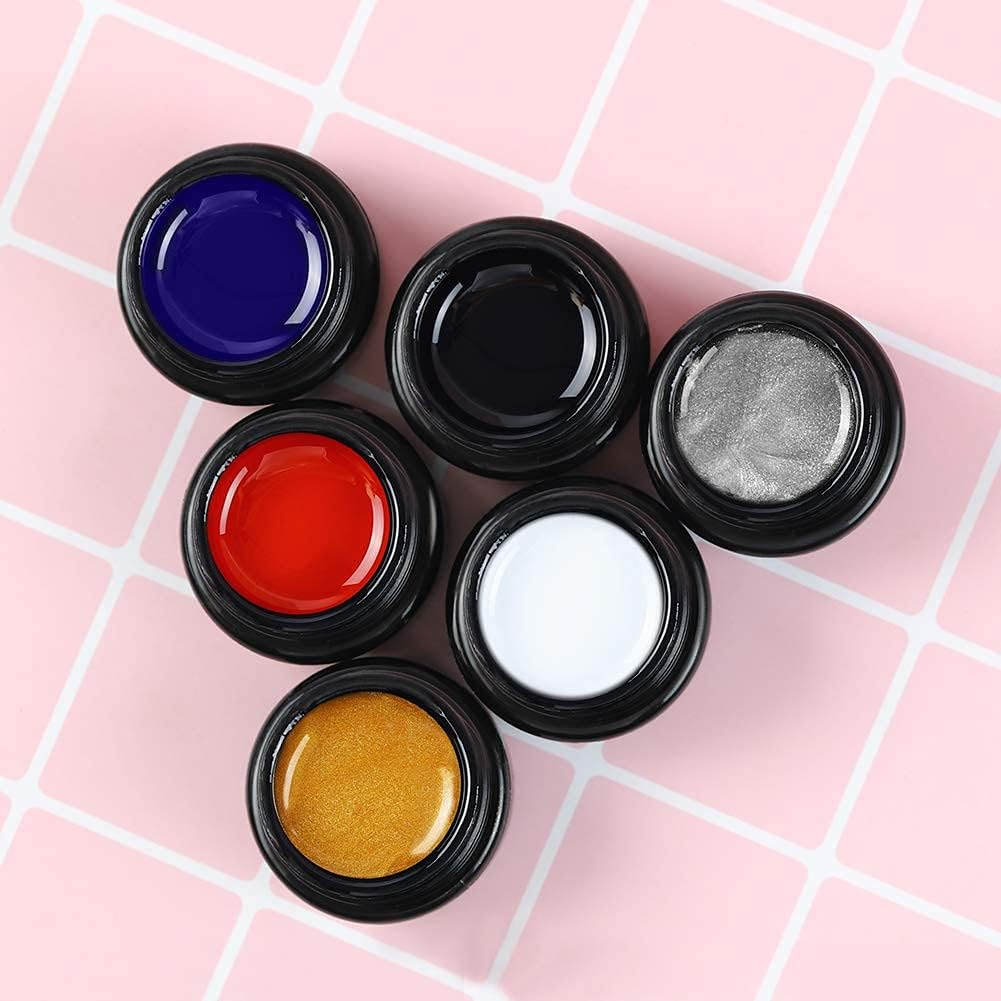 Spider Nail Gel Polish Kit Nail Spider Gel Paint for Nail Art Polish Brush Spider Nail Gel Art Paint for Nails Pulling Line Silk Drawing Painting Uv Led Black White Gel Nail Polish Kit - 6 Spider Gel image number 1