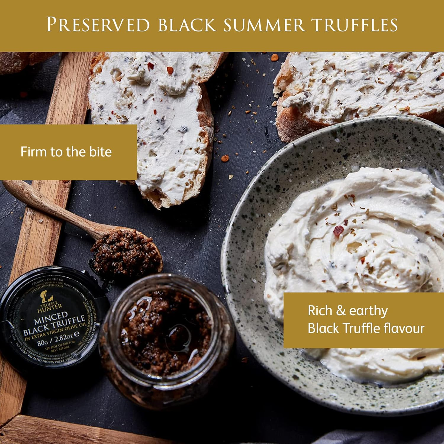 Minced Black Truffle Large (80G) by Trufflehunter - Preserved in Extra Virgin Olive Oil - Vegan, Vegetarian, Kosher and Gluten Free - No MSG, Non-Gmo