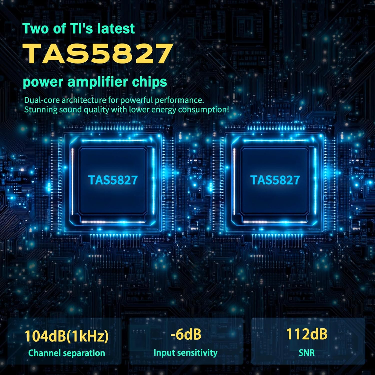 SMSL DA100 Audio Amplifier 2 Channel Passive Subwoofer Bluetooth 5.3/Usb/Optical/Hdmi(Arc)/Line-In Input 100W Bass Output Power AMP 2*TAS5827 for Desktop Home Theater Bookshelf Tower Passive Speakers image number 5