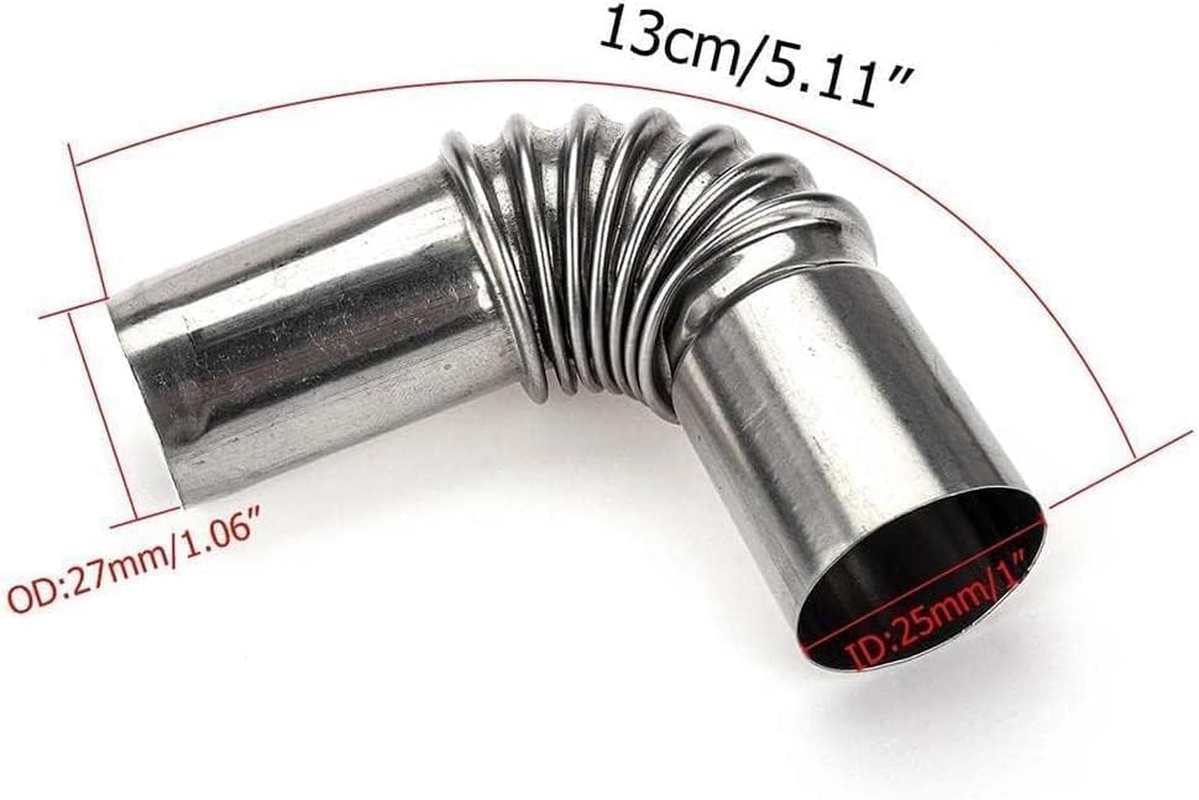 Silver Stainless Steel 24Mm Air Diesel Parking Heater Exhaust Pipe Tube Elbow Connector for Webasto Eberspacher Diesel Boat Heater 13Cm Exhaust Pipes and Tips image number 1
