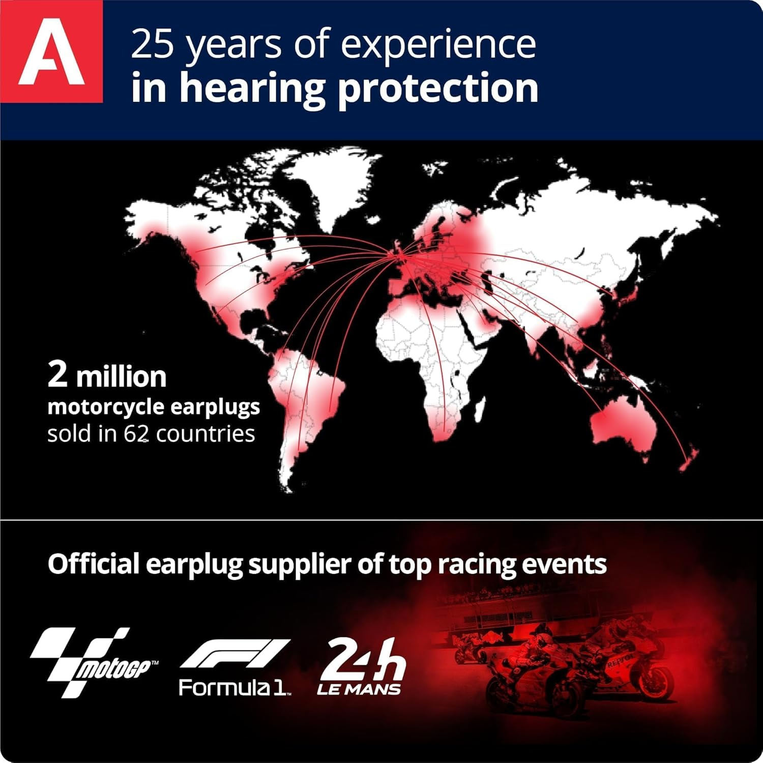 Alpine Hearing Protection Earplugs Motosafe, Race