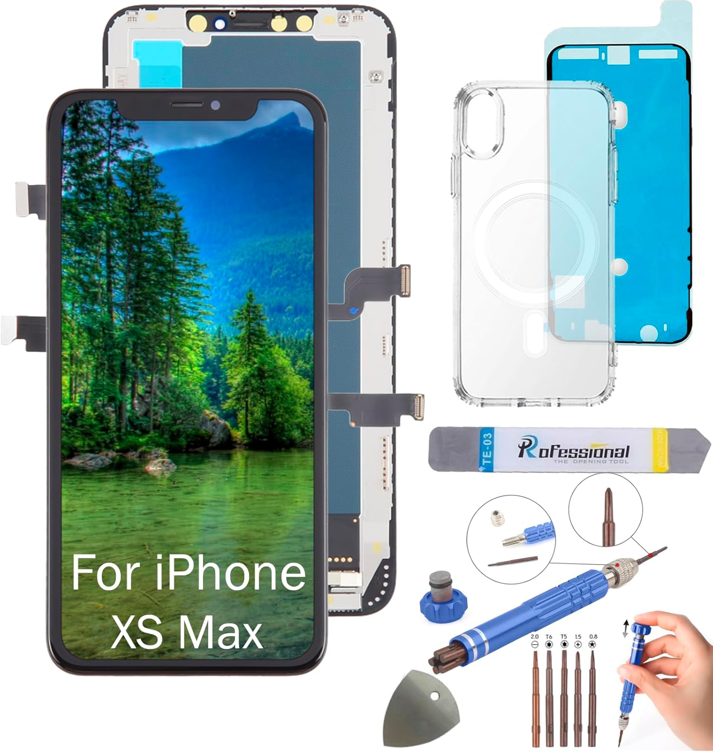 It'Go Full Incell Display for Iphone Xs Max LCD Screen Replacement Touchscreen with Tool Black with Frame image number 4