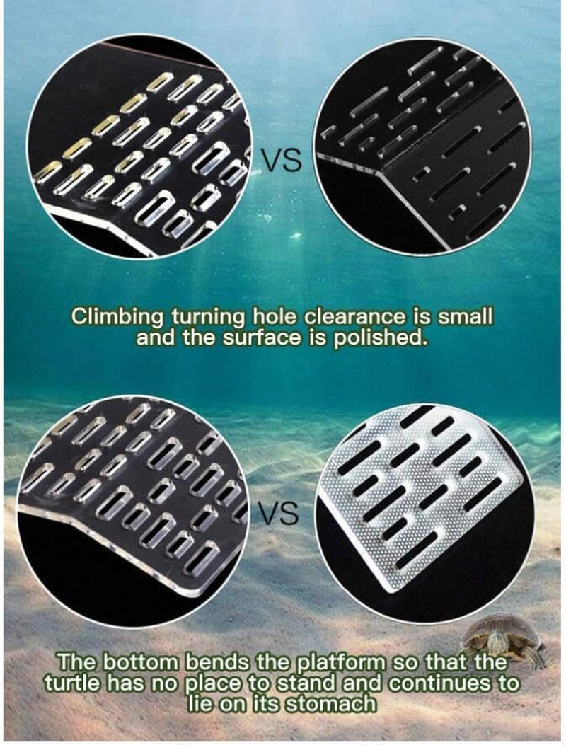 Aquatic Turtle Basking Platform, Ramp Resting Terrace, Habitat Indoor, Accessories for Tank (Small)