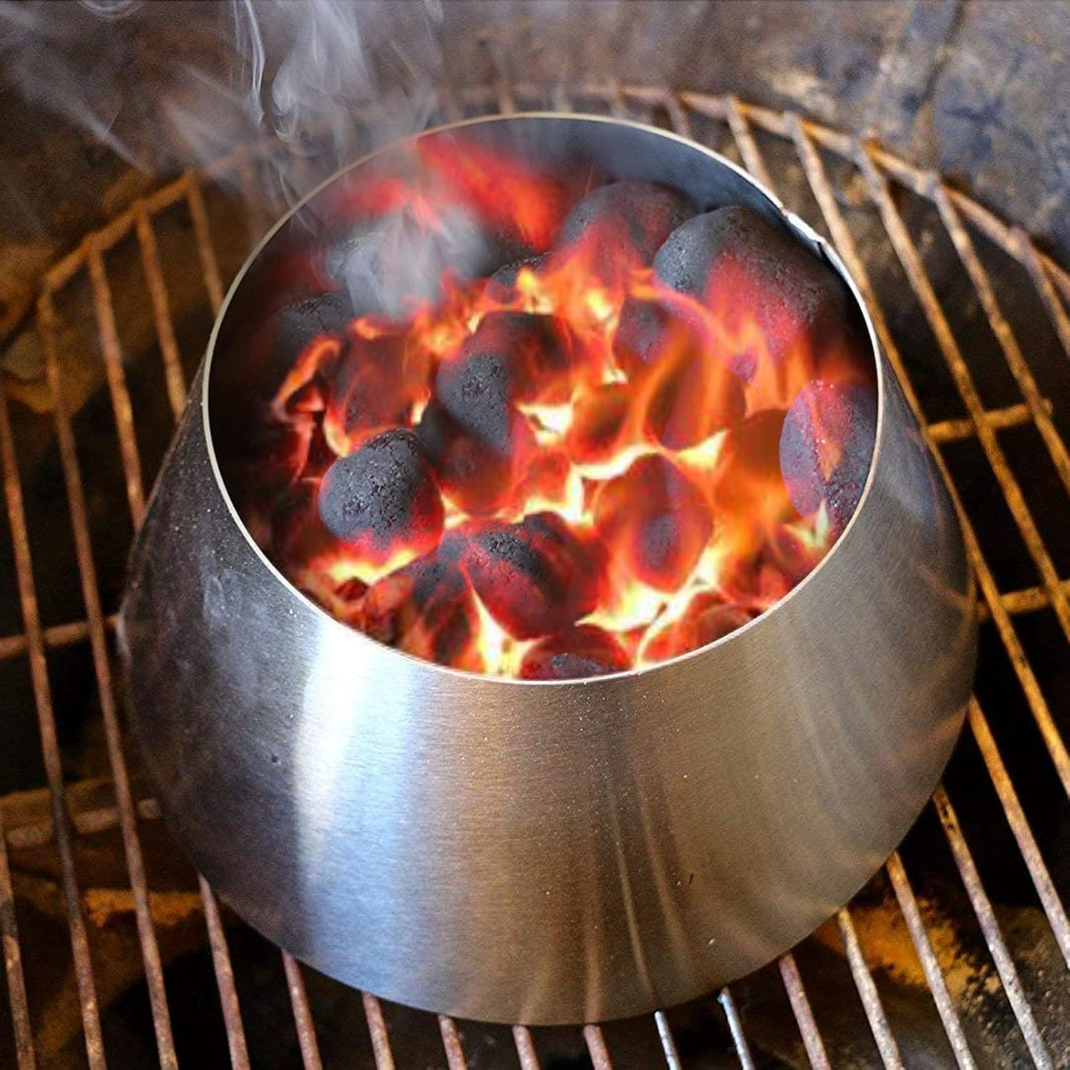 BBQ Stainless Steel Whirlpool Fit for Weber Kettle WSM Smokey Mountain AMD XL Kamado Big Green Egg Grill image number 1