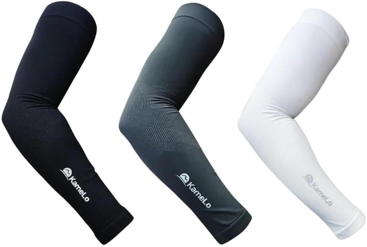Kamelo UPF50+ Korean UV Sun Protection Cooling & Compression Arm Sleeves Pair Unisex for Men Women - CREORA&reg;/AQUA-X (AS-AQUA)