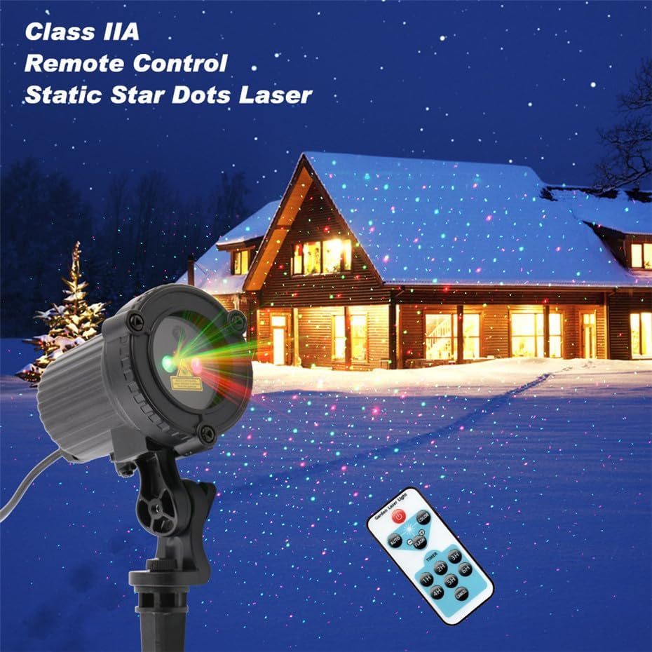 Christmas Laser Lights Outdoor, Laser Christmas Projector Lights Outdoor with Moving Red and Green, Decorative Laser Projector for Home, Outdoor, Christmas, Holiday image number 3