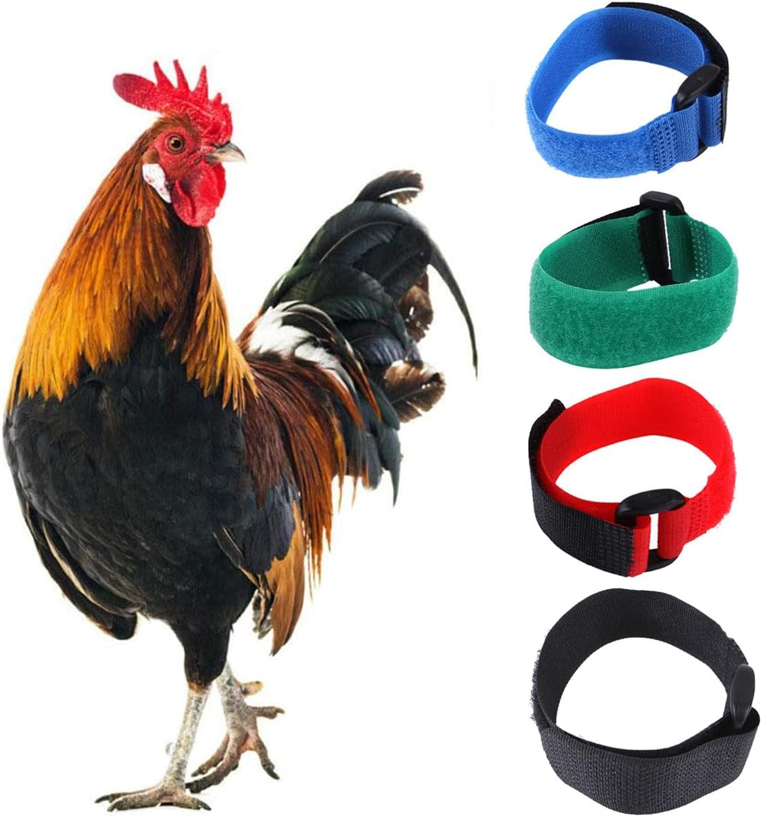 2Pcs anti Crowing Collar Adjustable Rooster Cockerels Anti-Hook No Noise Nylon Neck Strap Pet Products Pets Collar anti Crow Rooster Rooster Collar Collar anti Crow Rooster Collar for Small Rooster image number 3
