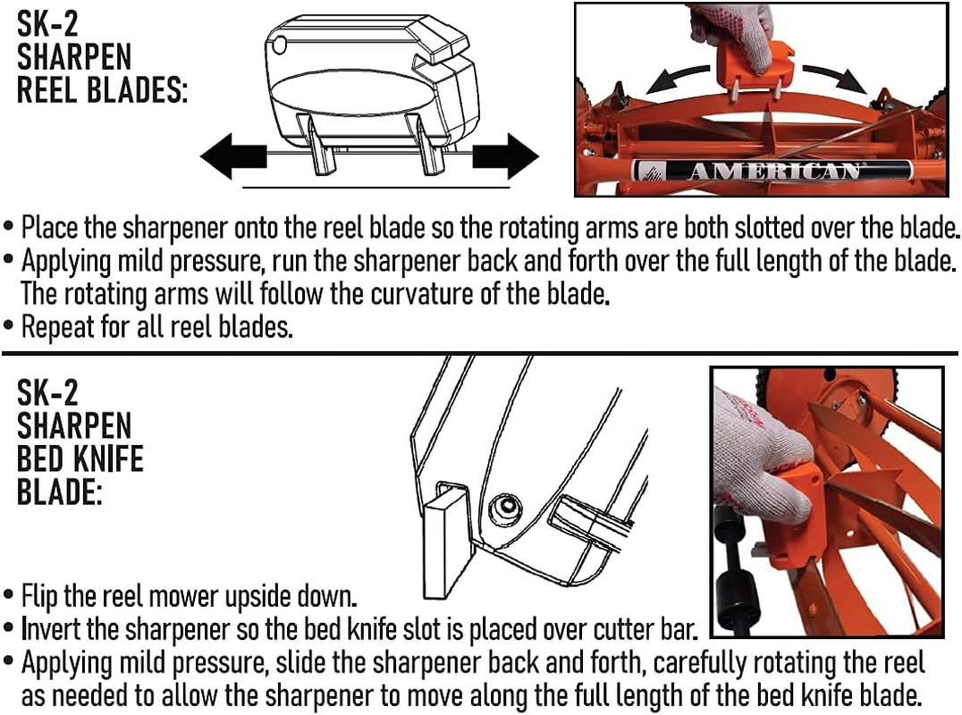 American Lawn Mower Co. SK-2 Reel Mower Hand Sharpener for Great States, Scotts, and Earthwise Reels image number 2