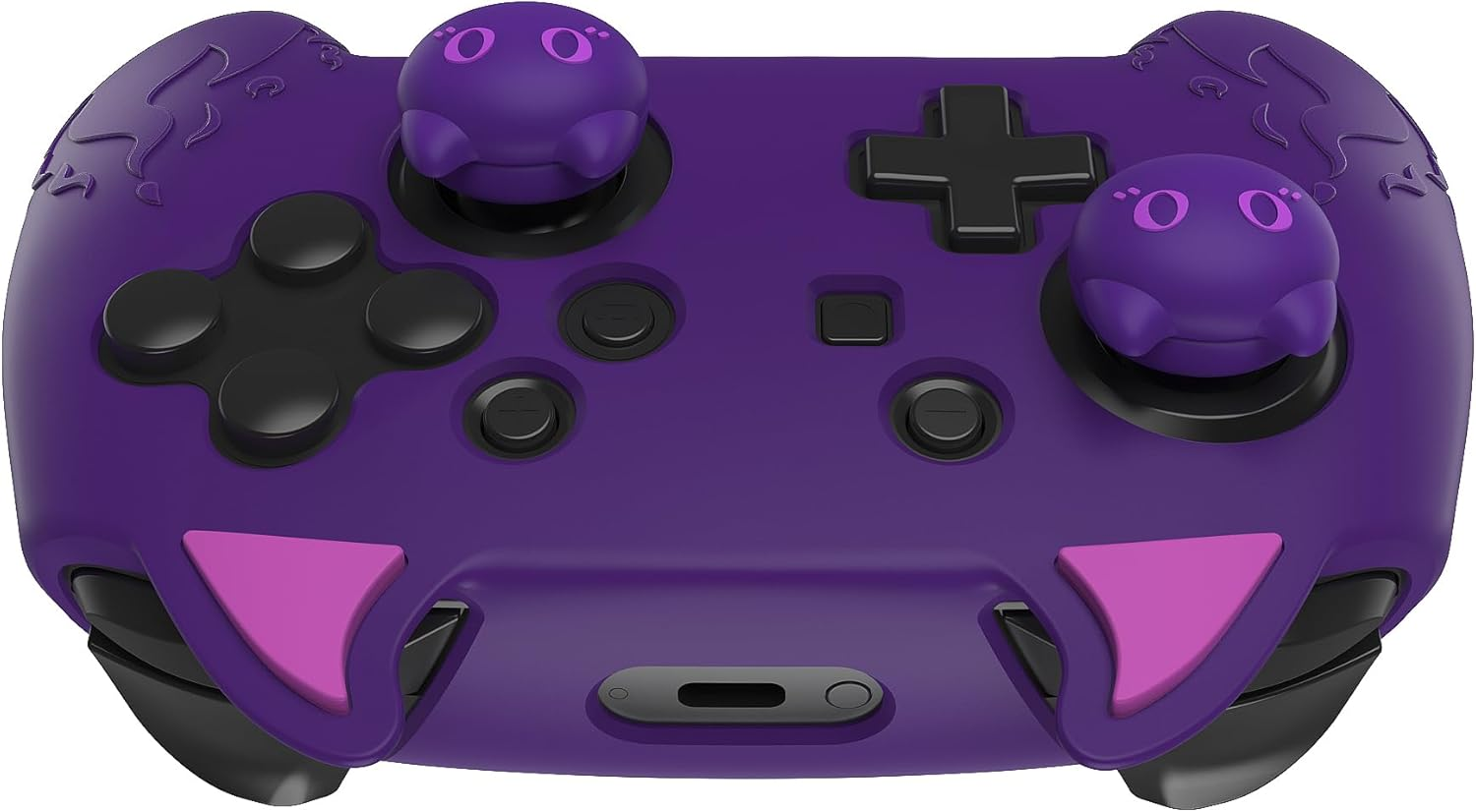 Playvital Cute Demon Silicone Grip Cover for Nintendo Switch Pro Controller, Anti-Slip, Kawaii Protective Skin with Joystick Caps and Stickers Compatible with Nintendo Switch Pro- Purple - Matcha Green image number 4