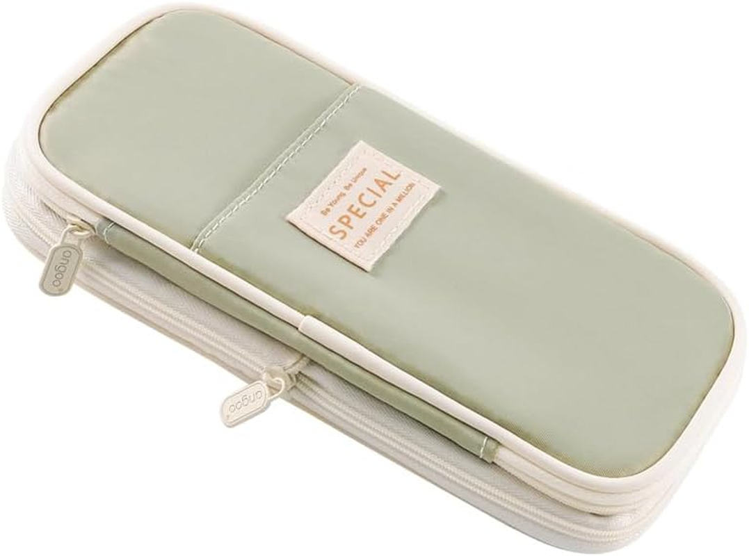 Zipper Pencil Case Pen Bag Organizer School Office Cosmetic Stationery Storage- Spacious 22X11X6.5Cm Multi-Compartment Stationery Organizer