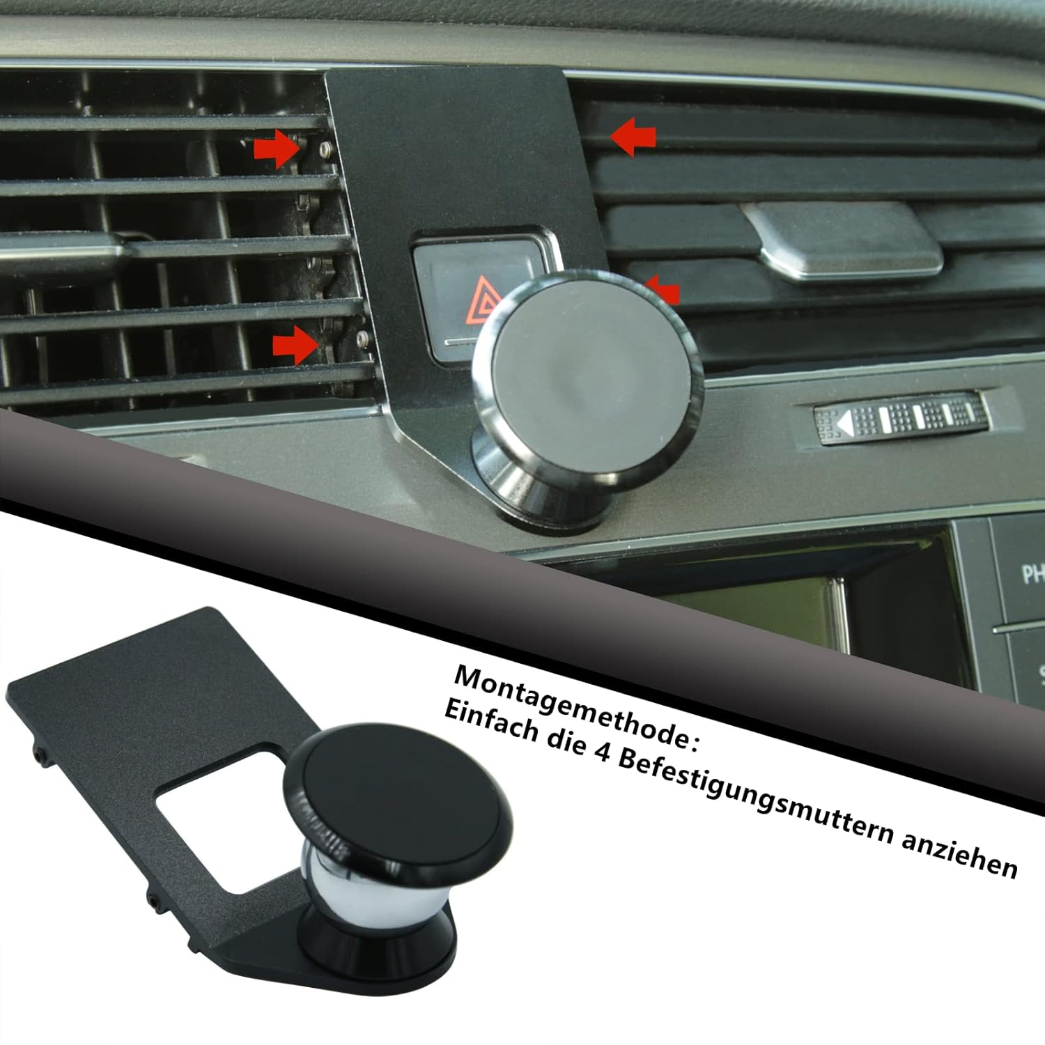 Cookiss Magnetic Mobile Phone Holder Compatible with VW Golf 7 MK7 GTI Variant R R-Line Suitable for Smartphone and GPS with Car Mobile Phone Holder 360 Degree Adjustable View (Black) image number 5