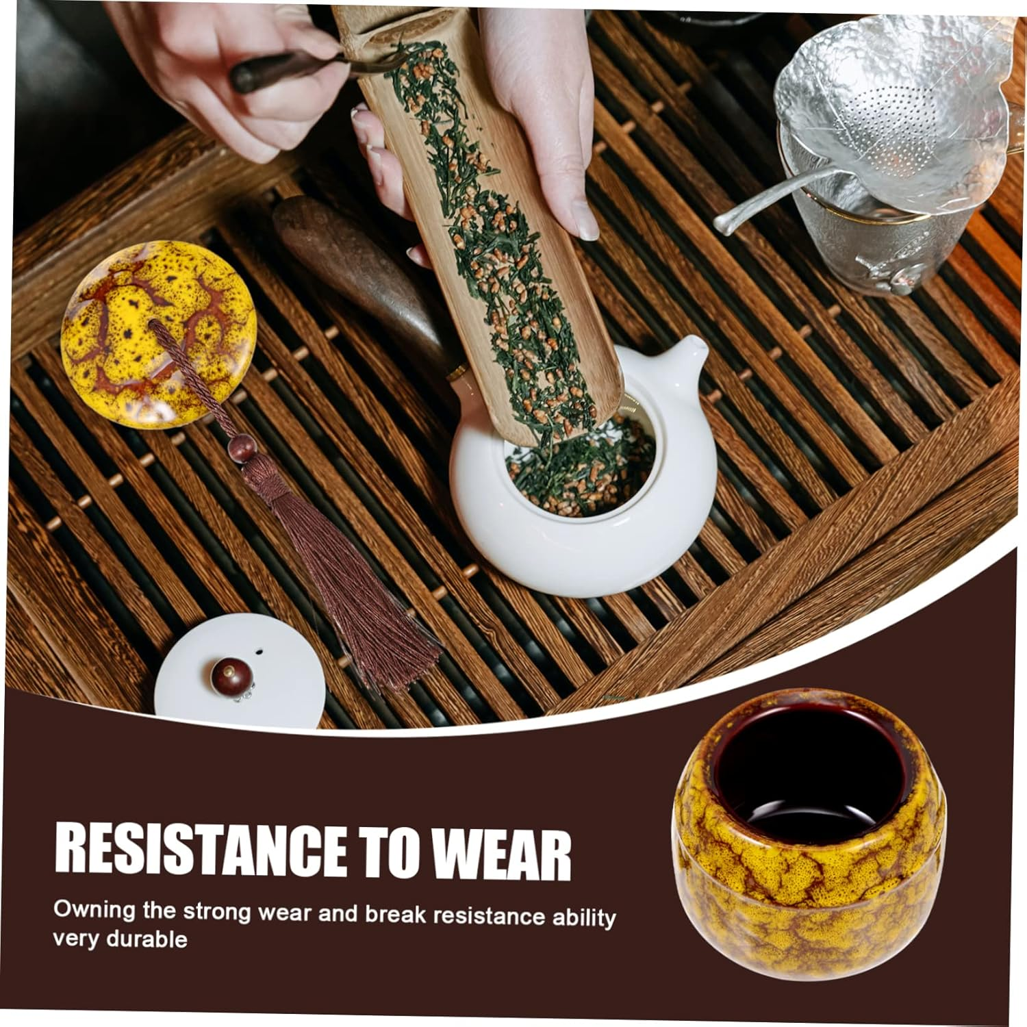 CIYODO Retro Ceramic Tea Leaf Storage Jar Large Tea Canister Dried Fruit Jar for Home Decor image number 3