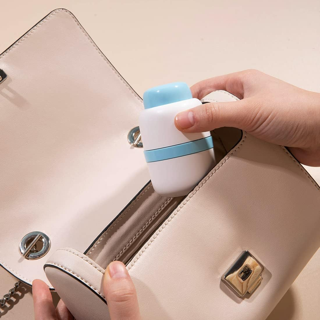 Champshop Safety Hidden Blade Pill Cutter and Storage for Splitting Small and Large Tablet into Half or Quarter (Blue) image number 5