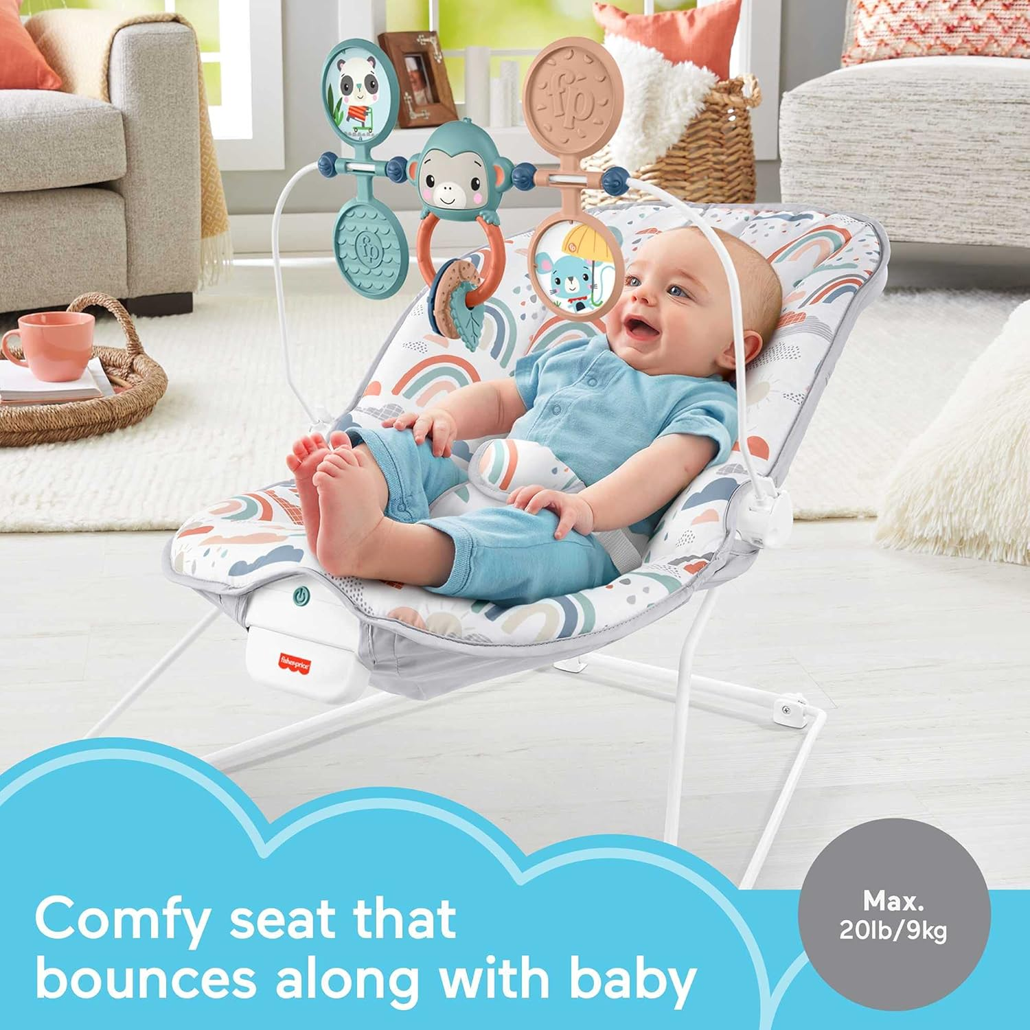 Fisher-Price Baby'S Bouncer Pacific Pebble, Portable Bouncing Chair for Soothing and Play for Newborns and Infants image number 2